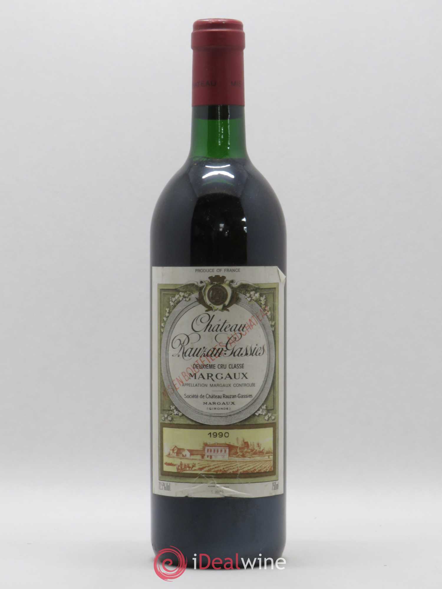 Château Rauzan-Gassies 2ème Grand Cru Classé 1990 - Lot de 1 bouteille - 0