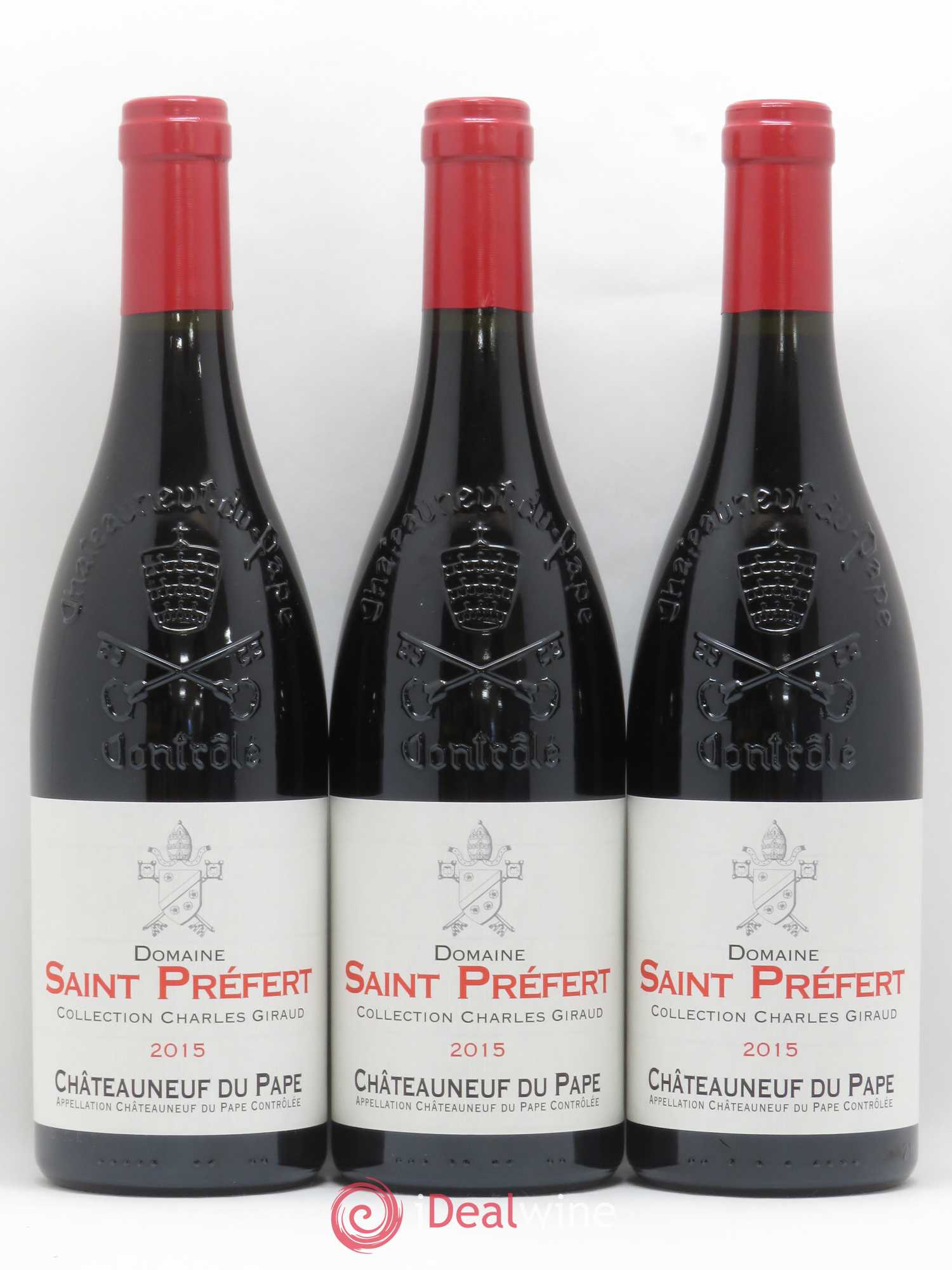Châteauneuf-du-Pape Collection Charles Giraud Domaine Saint-Préfert 2015 - Lot de 3 bouteilles - 0