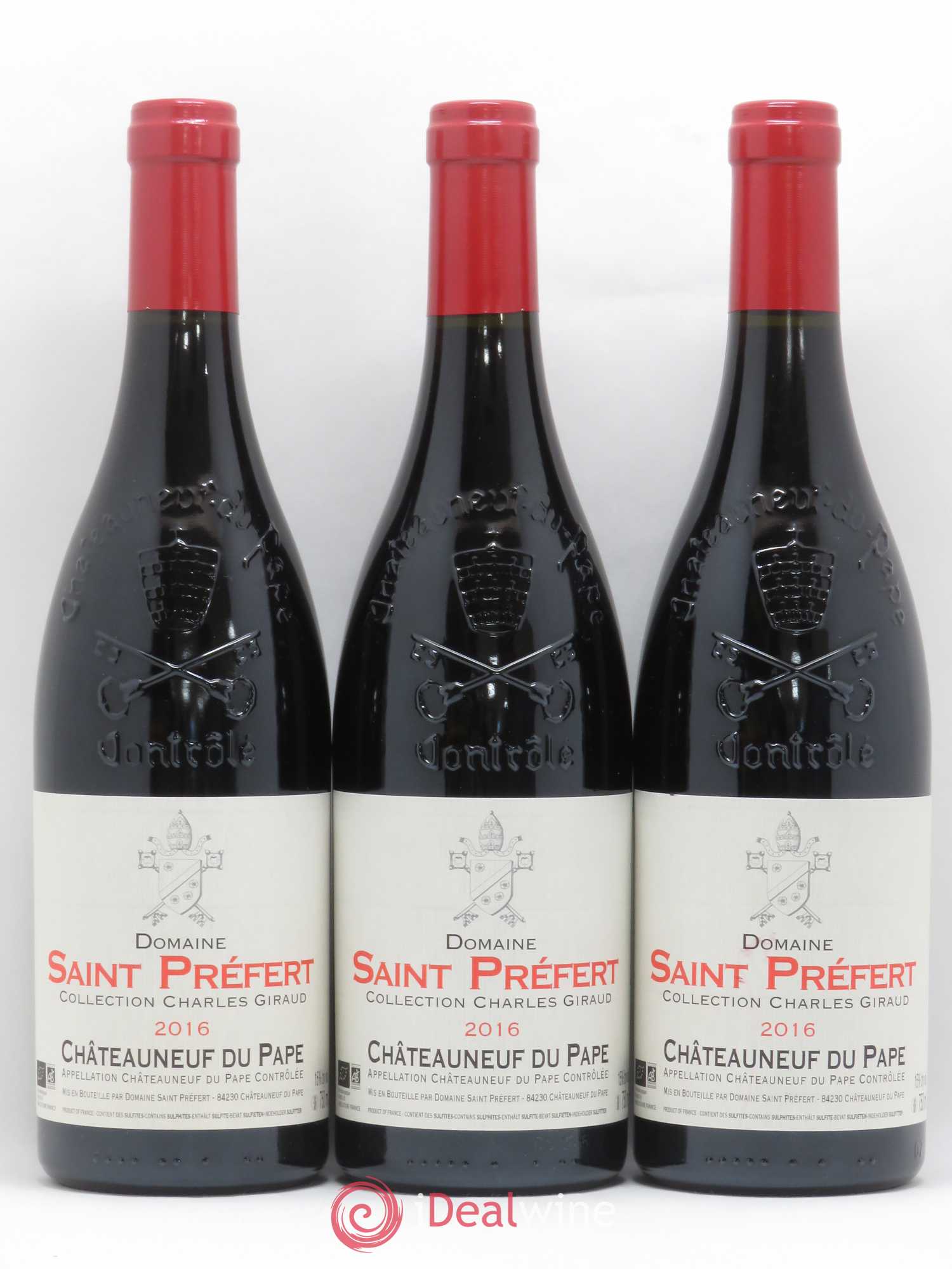 Châteauneuf-du-Pape Collection Charles Giraud Domaine Saint-Préfert 2016 - Lot de 3 bouteilles - 0