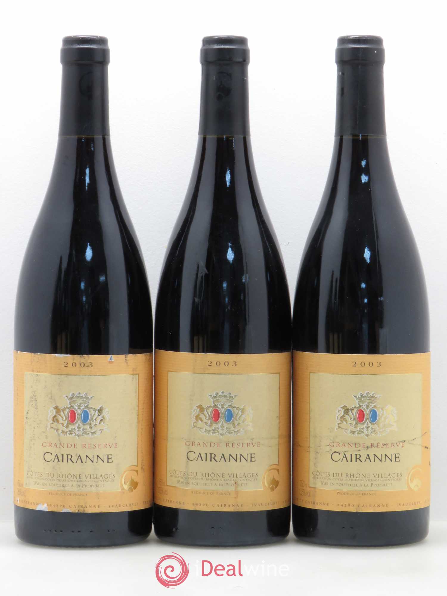 Côtes-du-Rhône-Villages Cairanne Caves De Cairanne Grande Réserve  (sans prix de réserve) 2003 - Lot de 6 bouteilles - 1