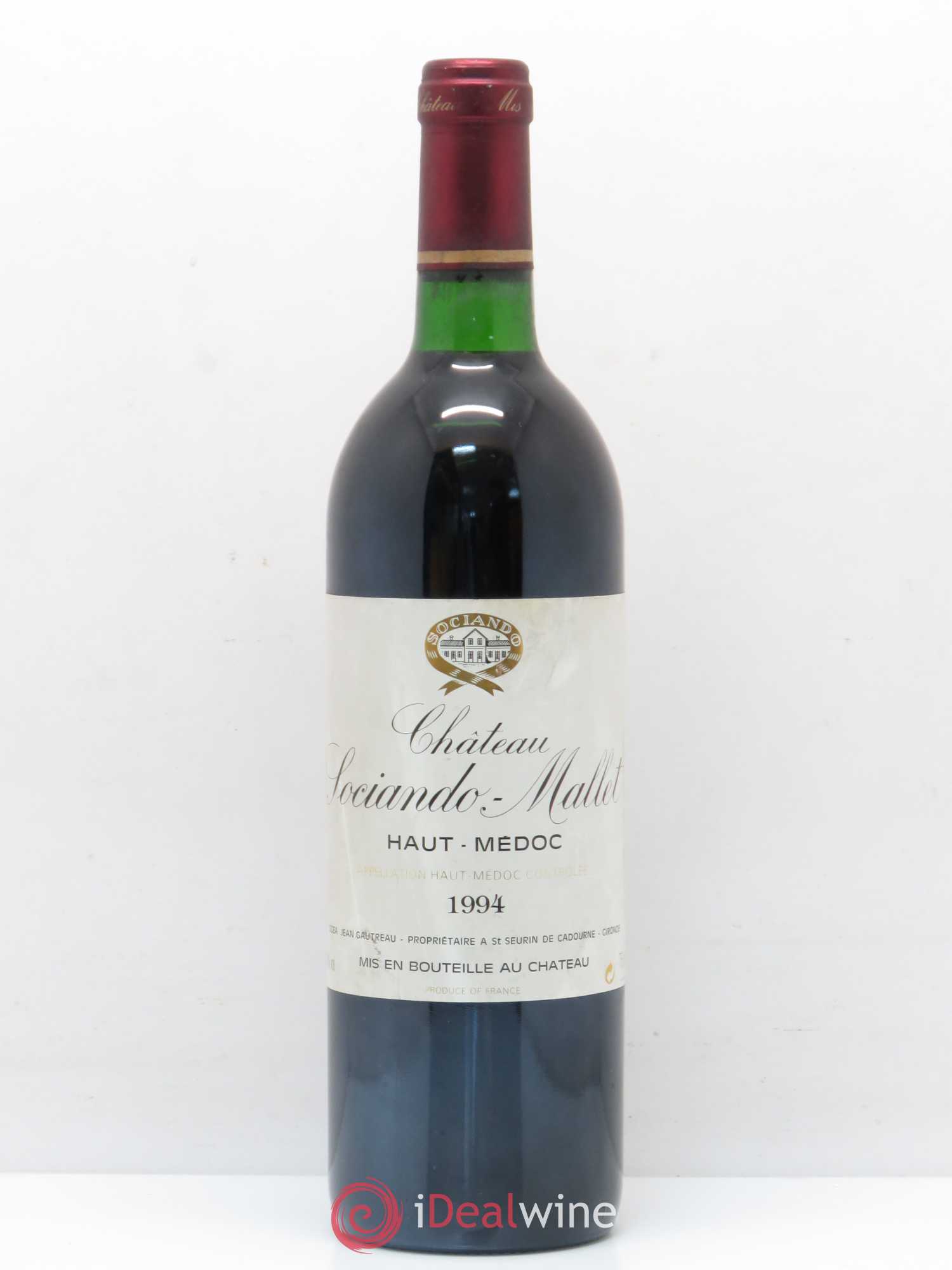 Château Sociando Mallet 1994 - Lot de 1 bouteille - 0