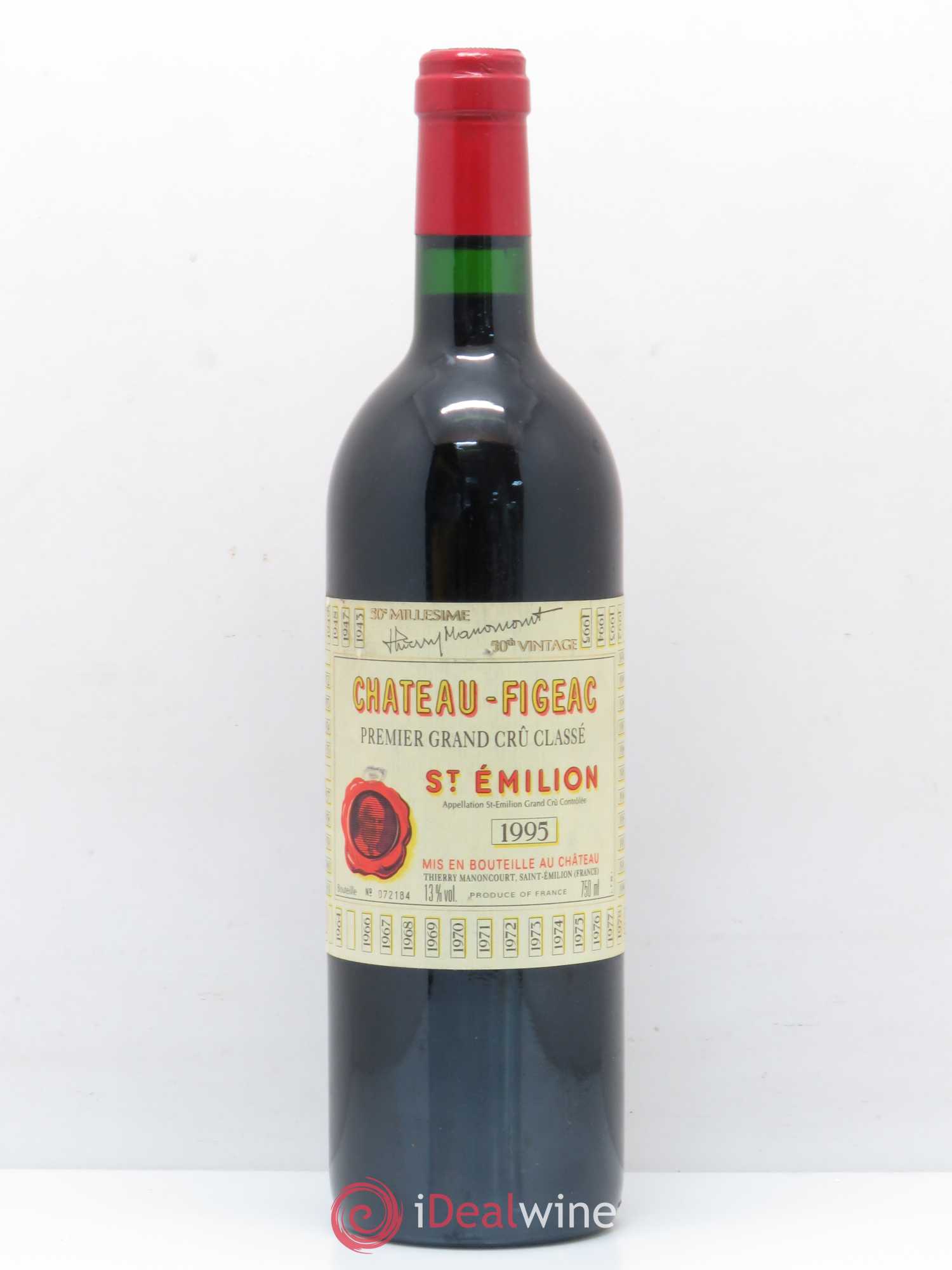 Château Figeac 1er Grand Cru Classé A 1995 - Lot de 1 bouteille - 0