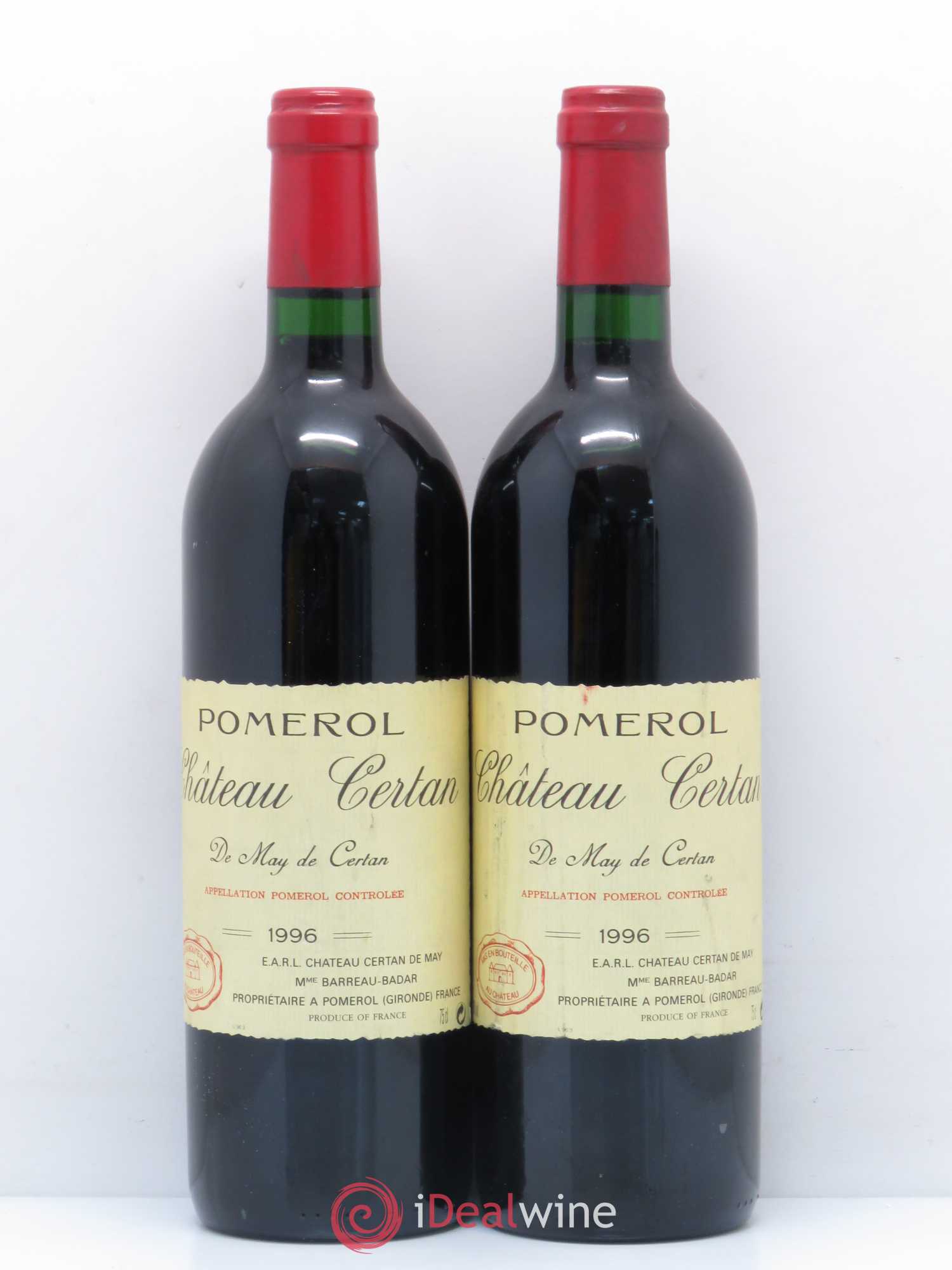 Château Certan de May 1996 - Lot de 2 bouteilles - 0