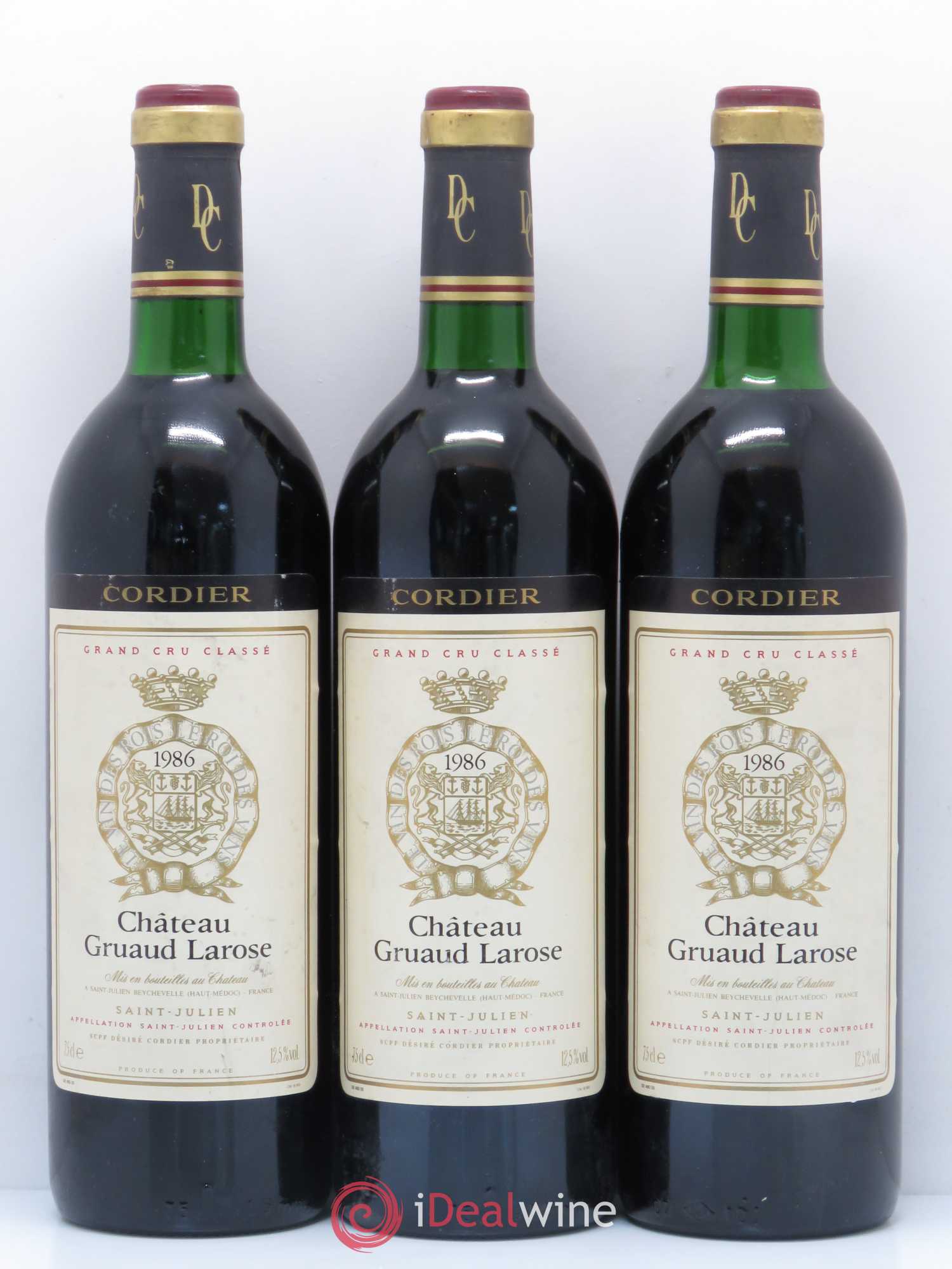 Château Gruaud Larose 2ème Grand Cru Classé 1986 - Lot de 3 bouteilles - 0