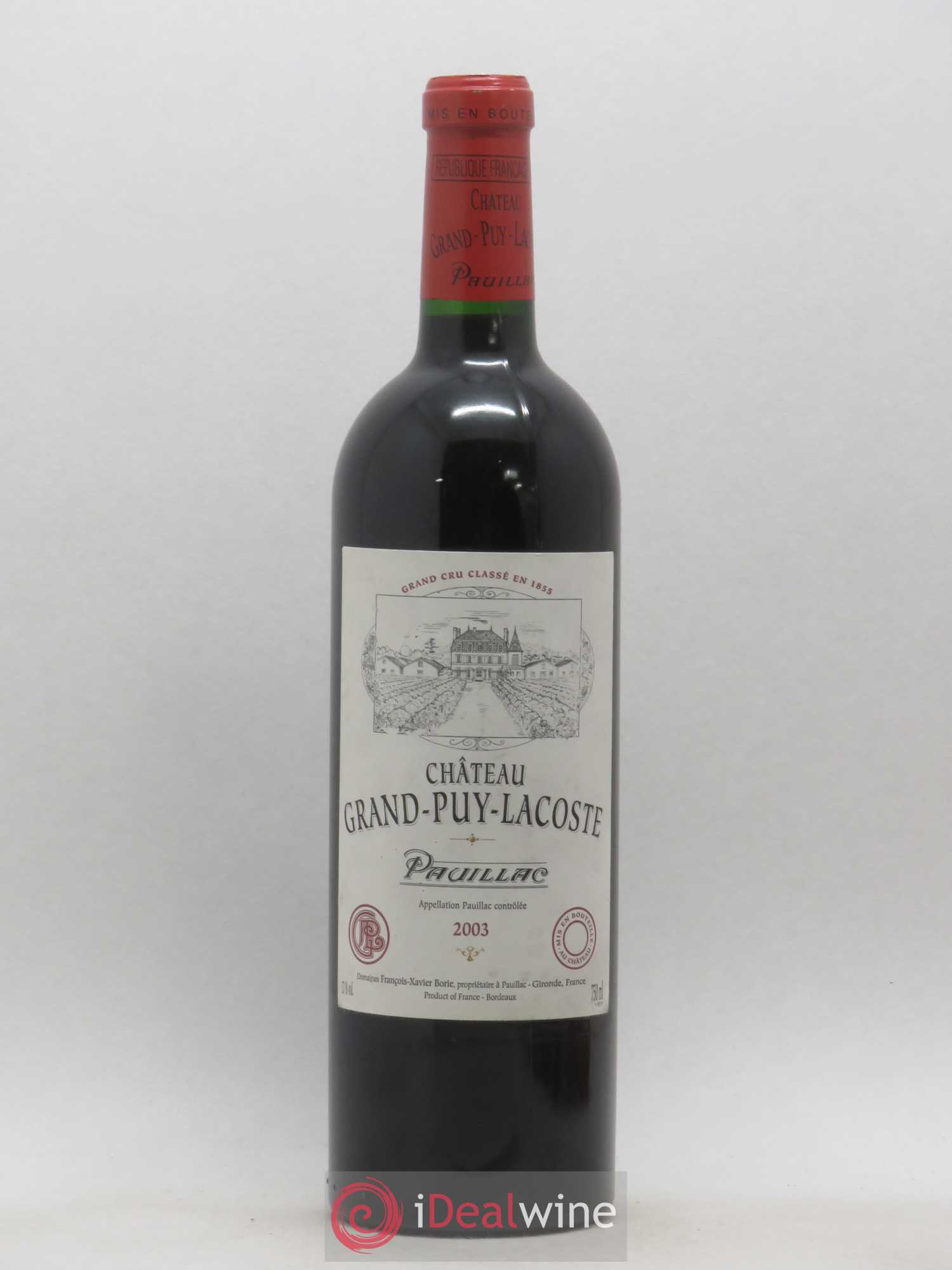 Château Grand Puy Lacoste 5ème Grand Cru Classé 2003 - Lot de 1 bouteille - 0