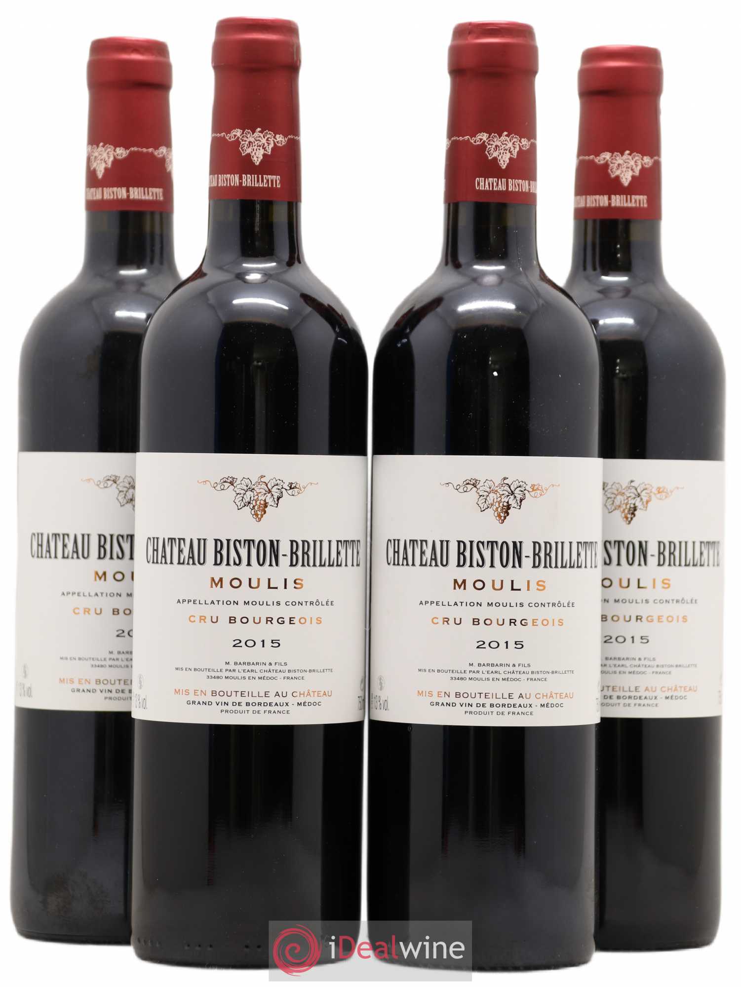 Château Biston Brillette 2015 - Lot de 4 bouteilles - 0
