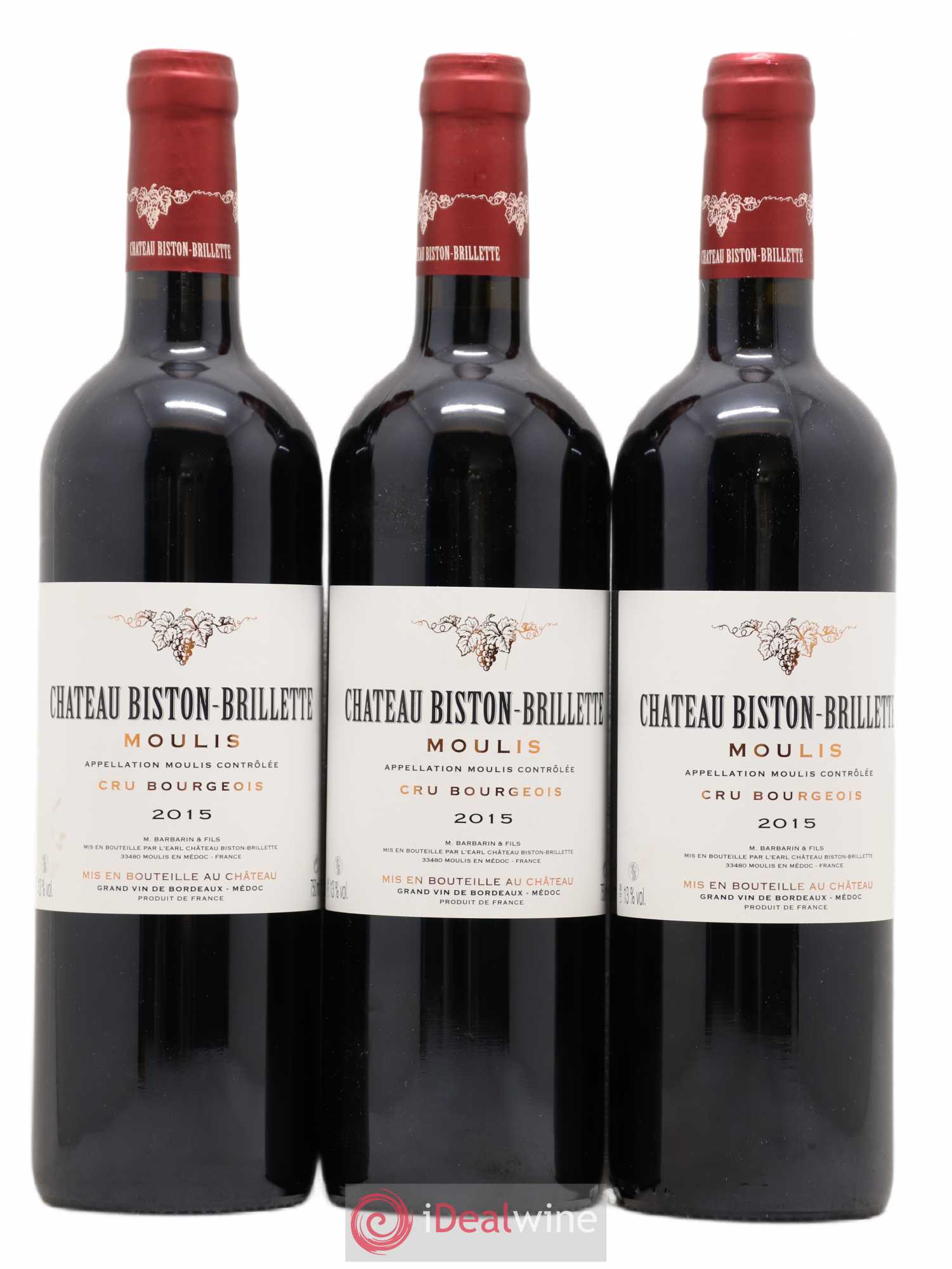 Château Biston Brillette 2015 - Lot de 3 bouteilles - 0