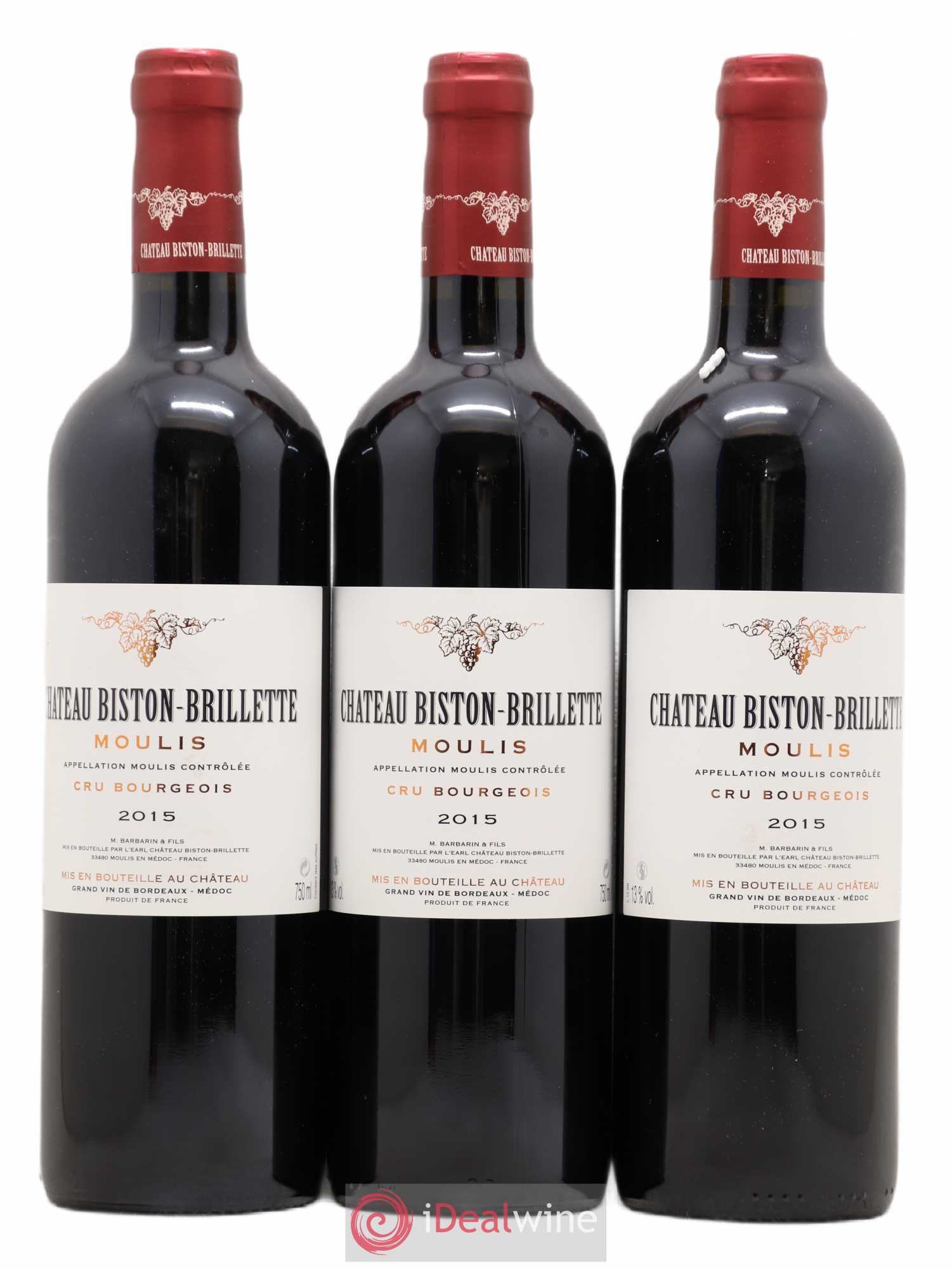 Château Biston Brillette (sans prix de réserve) 2015 - Lot de 3 bouteilles - 0