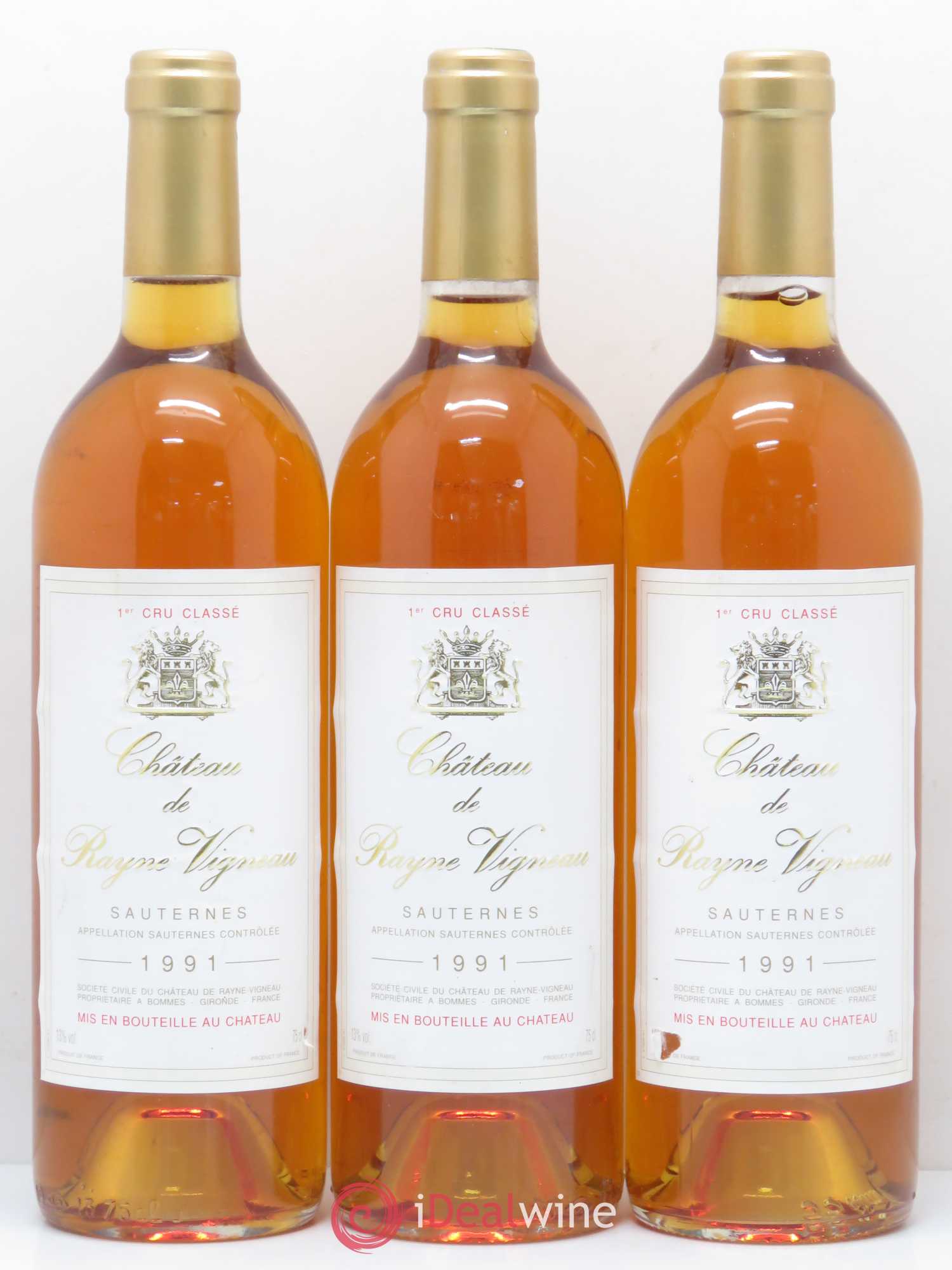 Château de Rayne Vigneau 1er Grand Cru Classé 1991 - Lotto di 3 bottiglie - 0