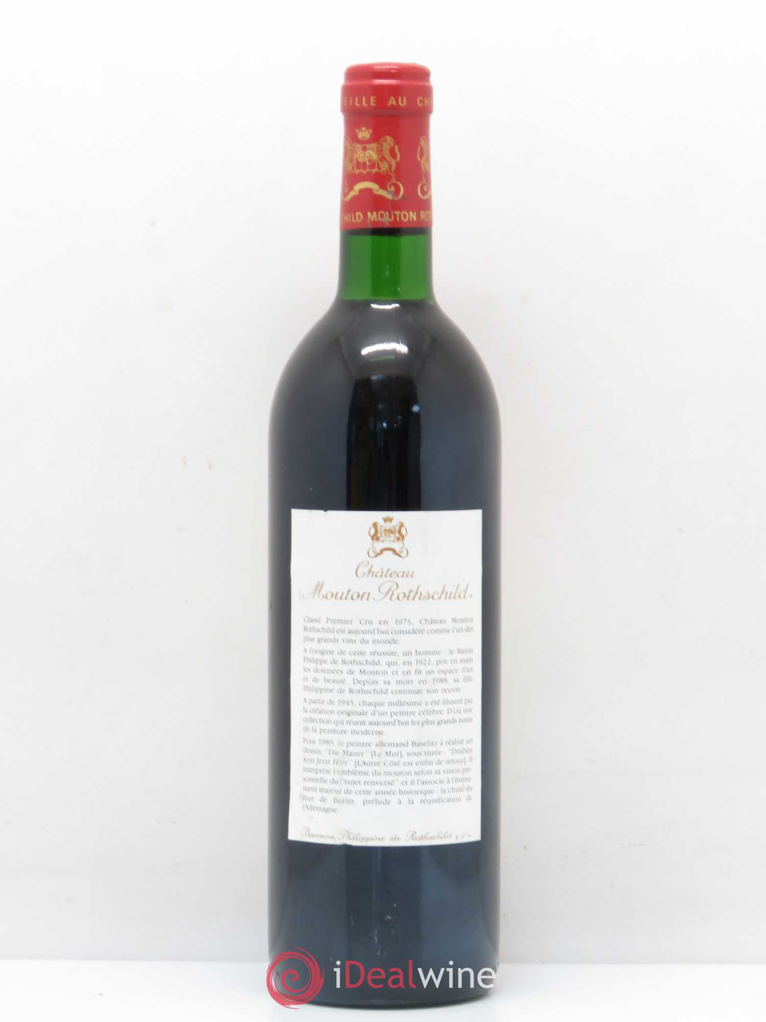 Château Mouton Rothschild 1er Grand Cru Classé 1989 - Lot de 1 bouteille - 1