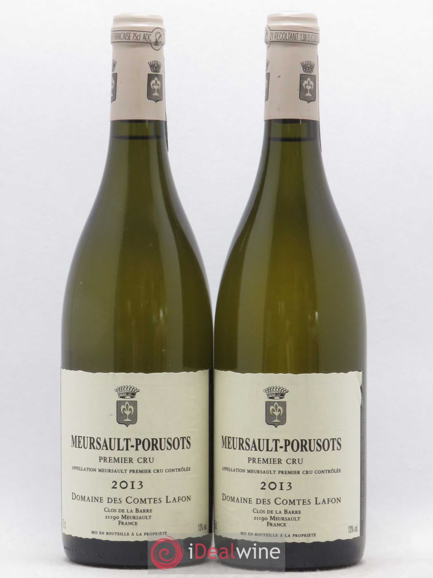 Meursault 1er Cru Porusots Comtes Lafon (Domaine des) 2013 - Lot de 2 bouteilles - 0