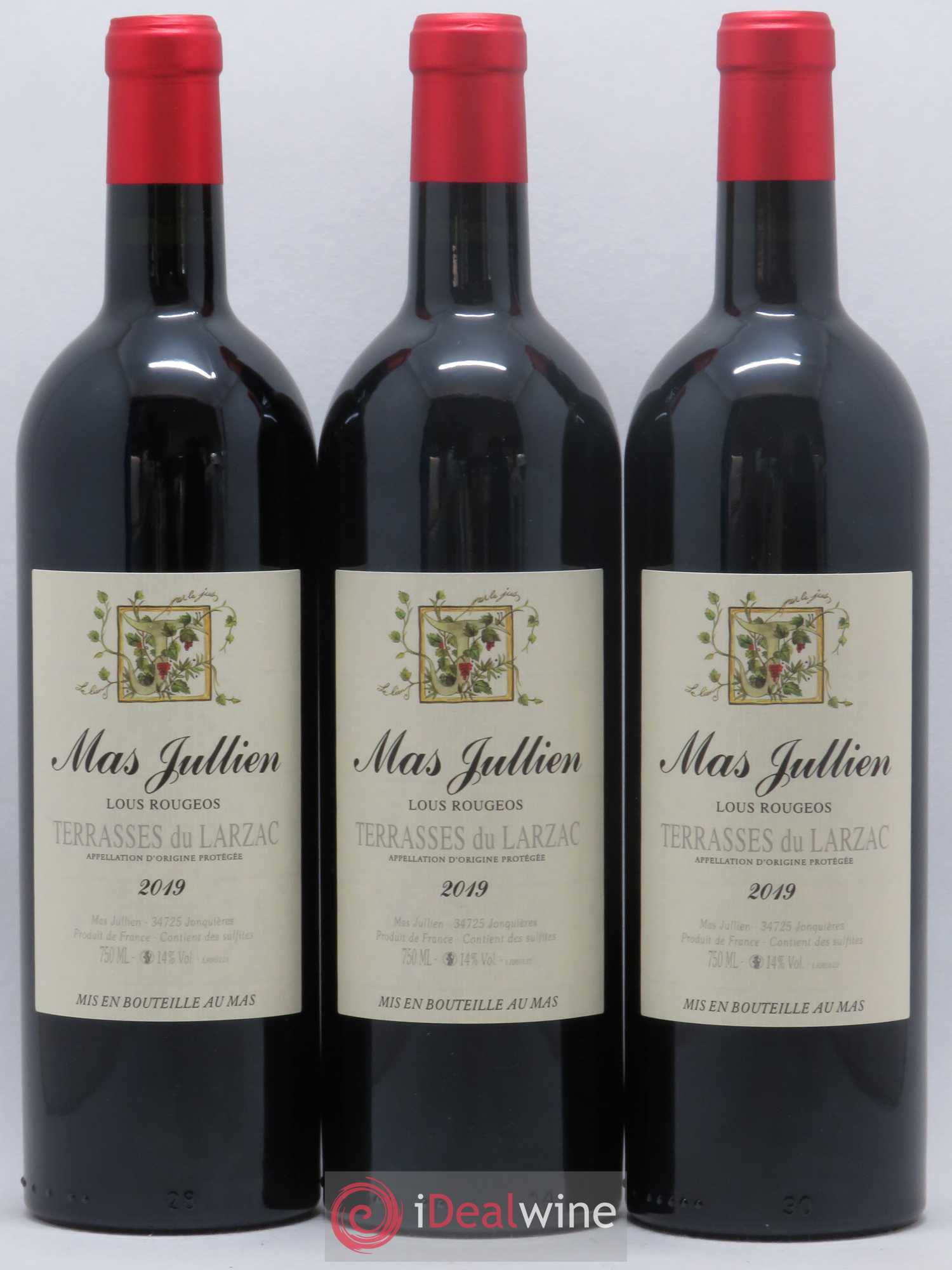 Coteaux du Languedoc Terrasses du Larzac Lous Rougeos Mas Jullien 2019 - Lot de 3 bouteilles - 0