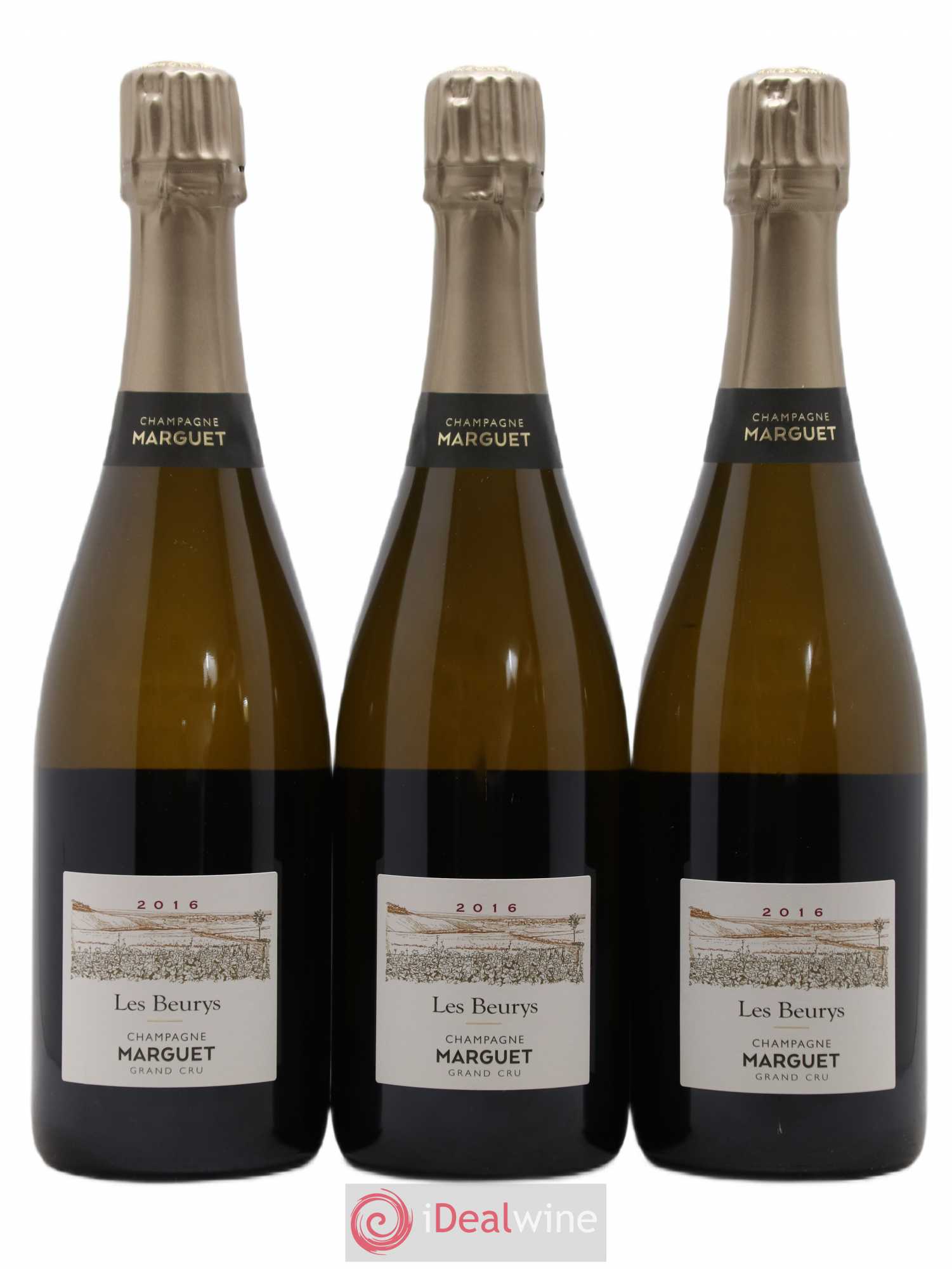 Champagne Marguet - Les Beurys Zéro Dosage 2016 - Posten von 3 Flaschen - 0