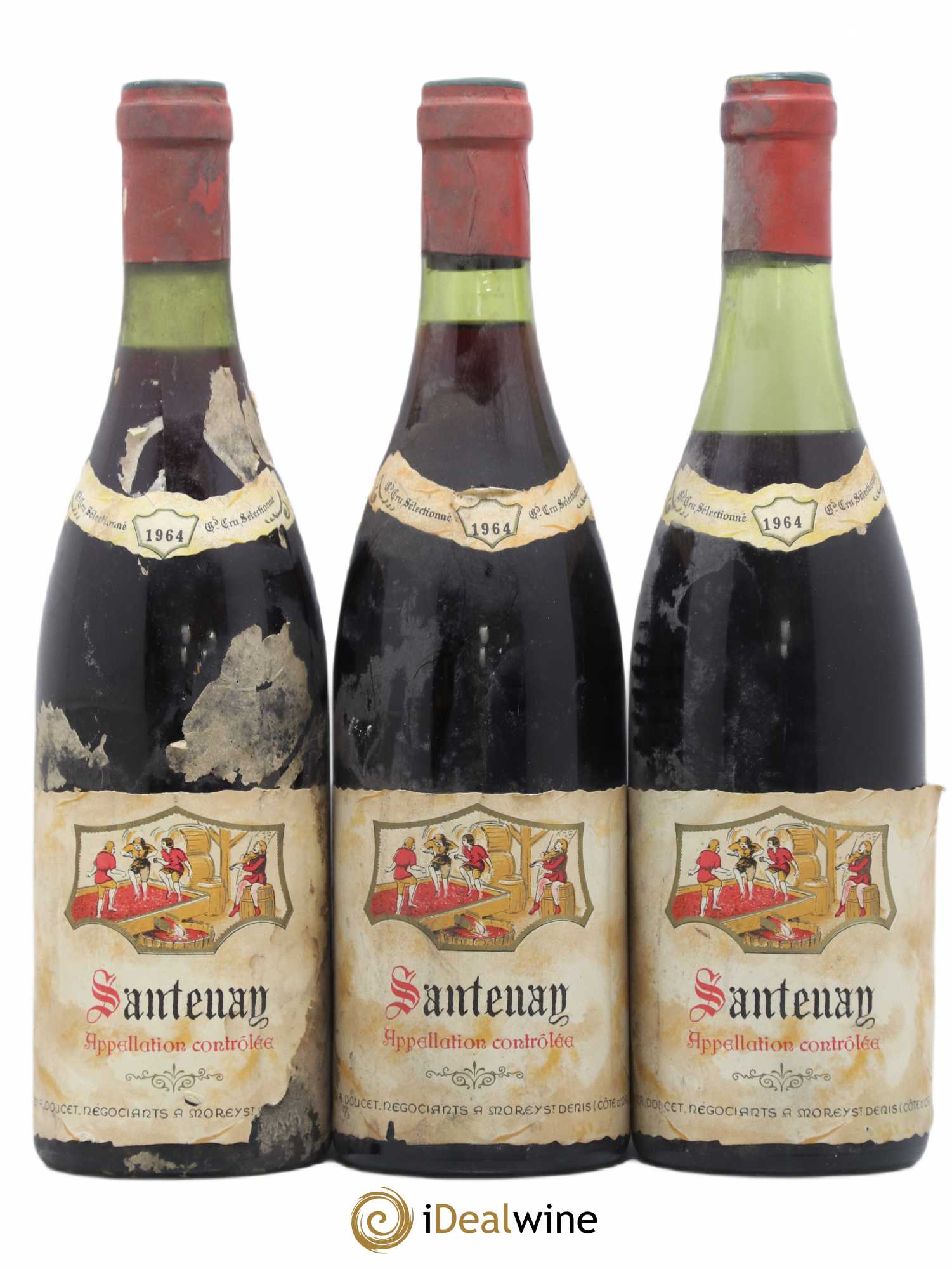 Santenay Négociant Doucet (sans prix de réserve) 1964 - Posten von 3 Flaschen - 0