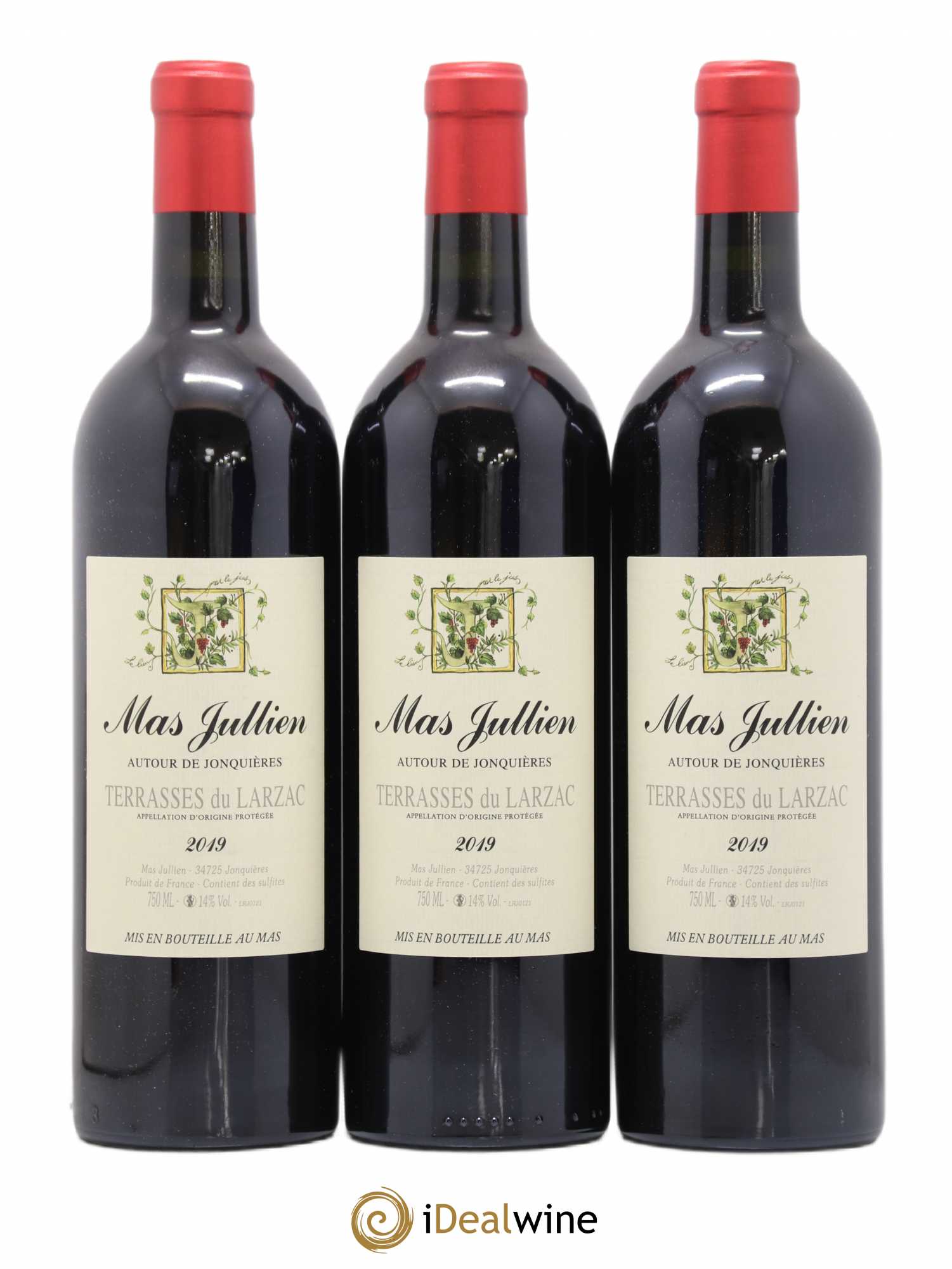 Terrasses du Larzac Mas Jullien Autour de Jonquières Olivier Jullien 2019 - Lot de 3 bouteilles - 0