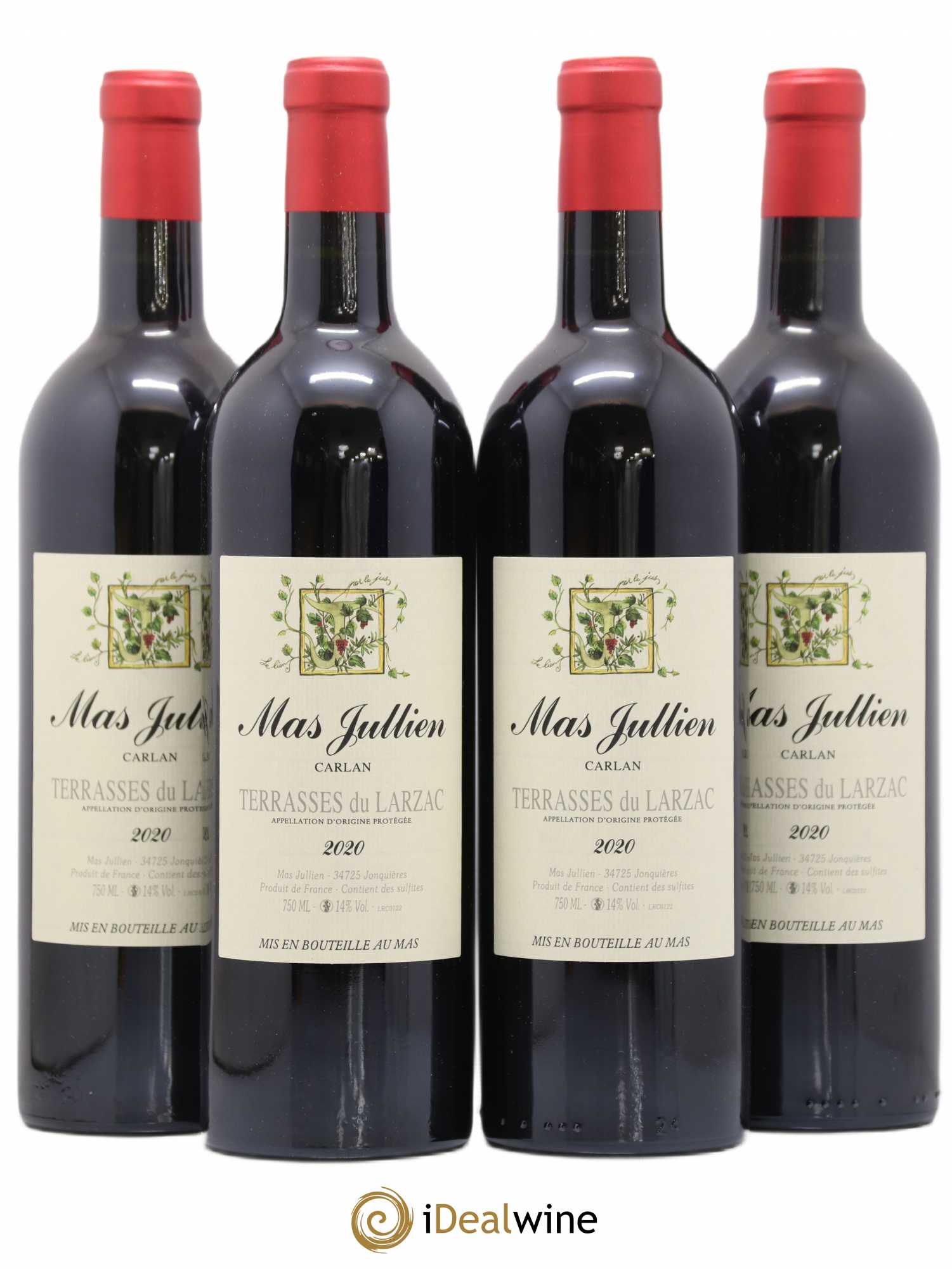 Terrasses du Larzac Mas Jullien Carlan Olivier Jullien 2020 - Lot de 4 bouteilles - 0