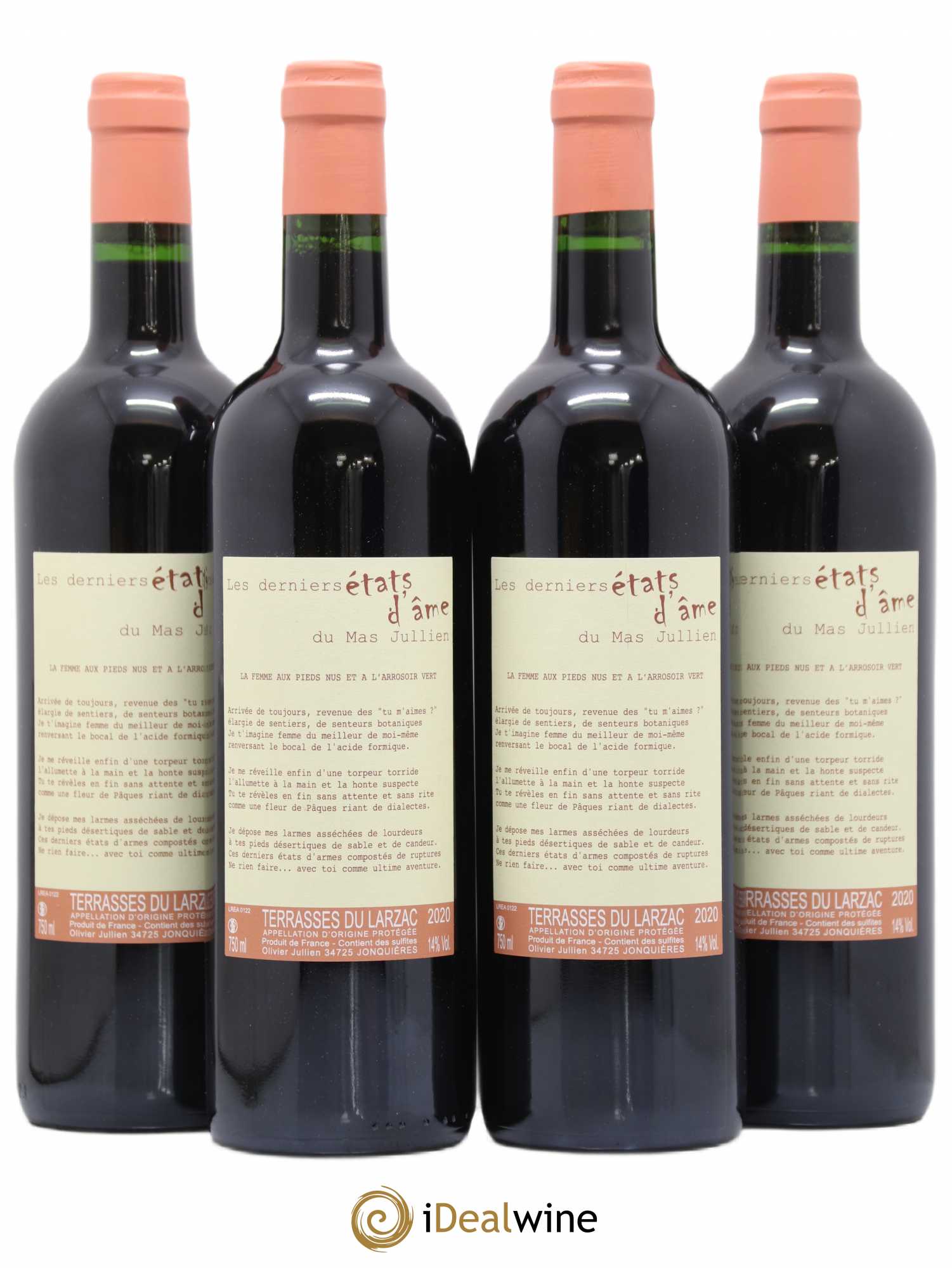 Terrasses du Larzac Mas Jullien Les Etats d'Ame du Mas Jullien Olivier Jullien 2020 - Lot de 4 bouteilles - 0
