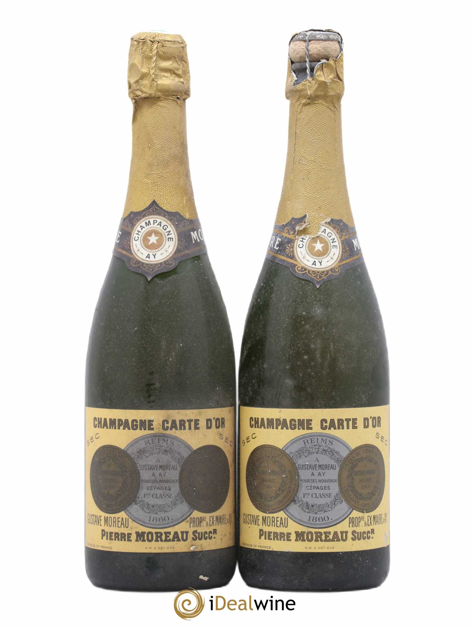 Champagne Philippe Moreau Carte d'or sec - Posten von 2 Flaschen - 0