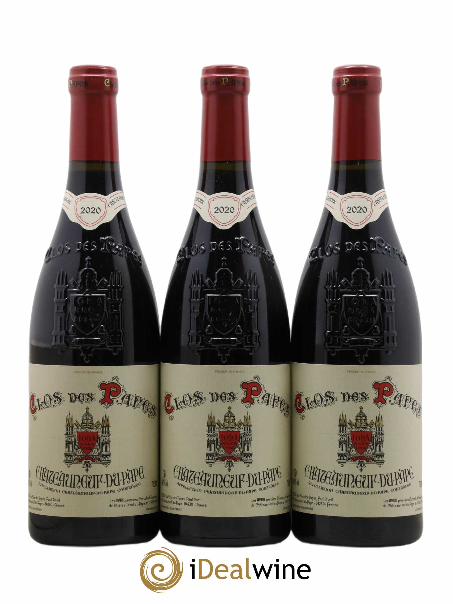 Châteauneuf-du-Pape Clos des Papes - Paul Avril 2020 - Lot de 3 bouteilles - 0