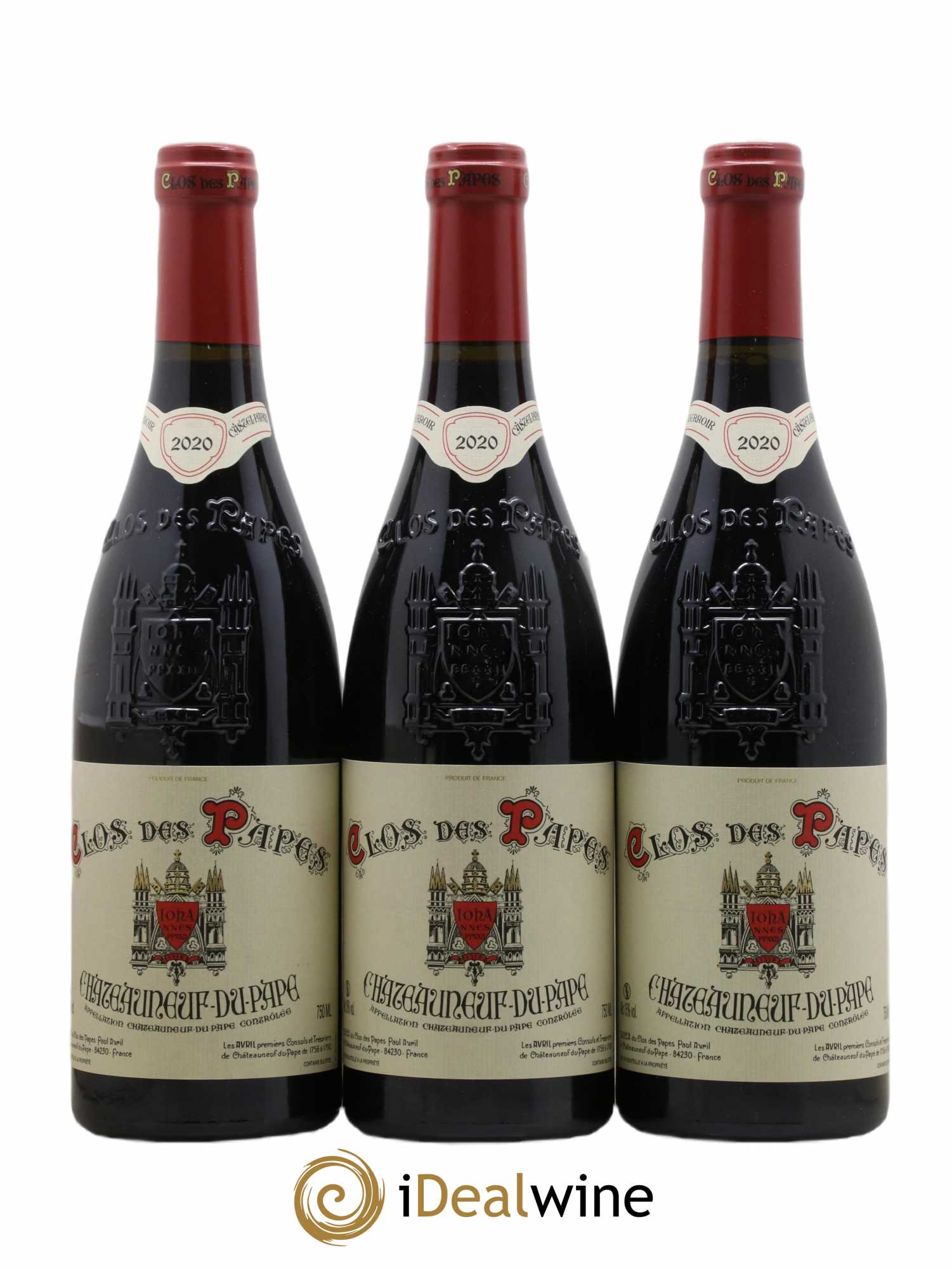 Châteauneuf-du-Pape Clos des Papes - Paul Avril 2020 - Lot de 3 bouteilles - 0