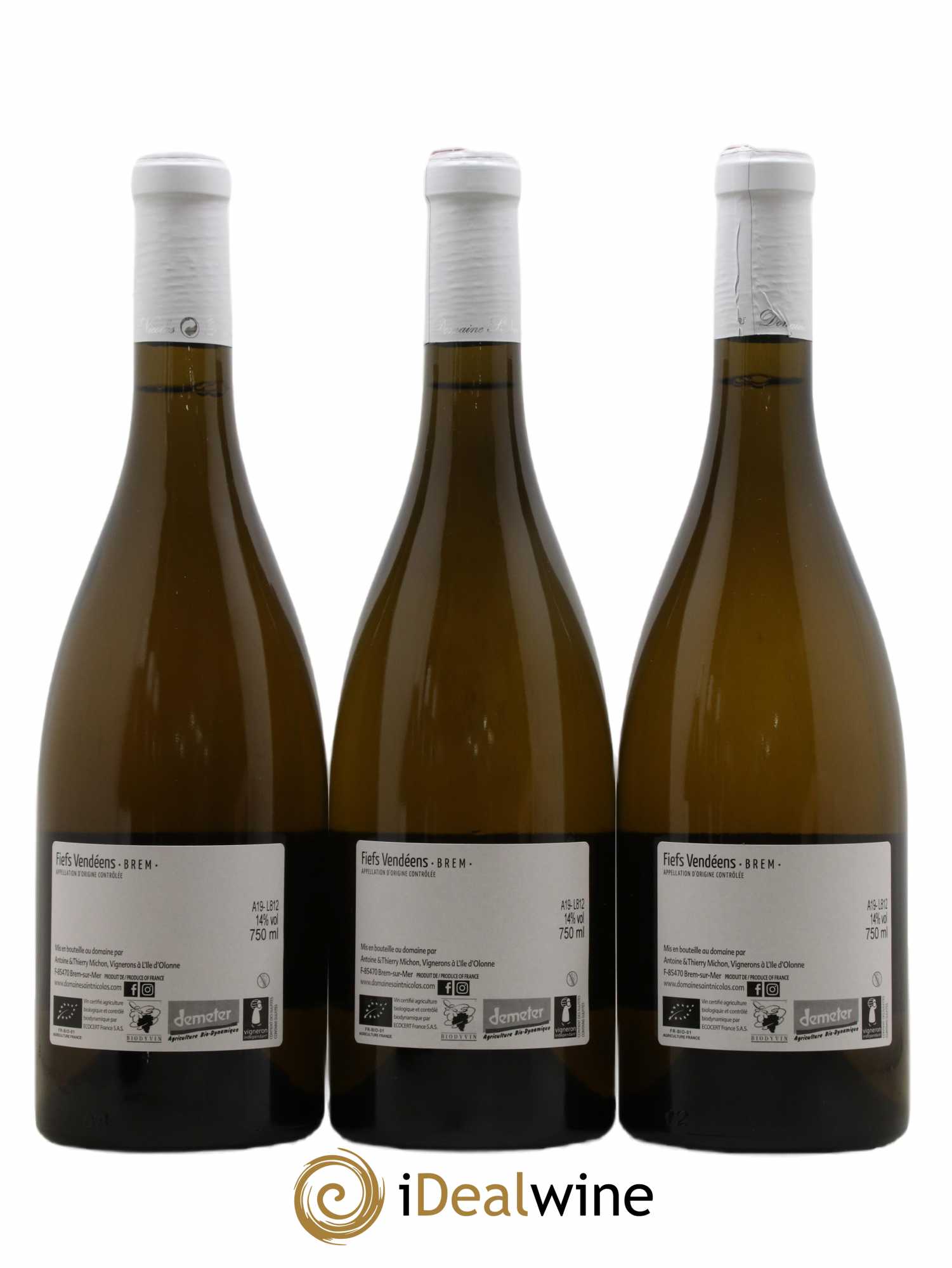 Fiefs Vendéens Brem Haut des Clous Domaine Saint Nicolas 2019 - Lot of 3 bottles - 1