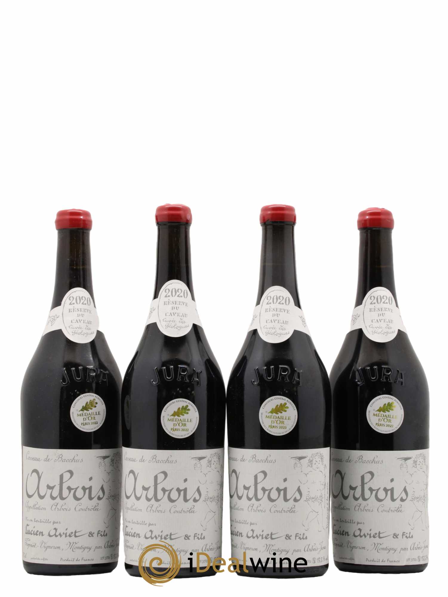 Arbois Trousseau Marne Rouge Cuvée des Géologues Lucien Aviet (Domaine) 2020 - Lot de 4 bouteilles - 0