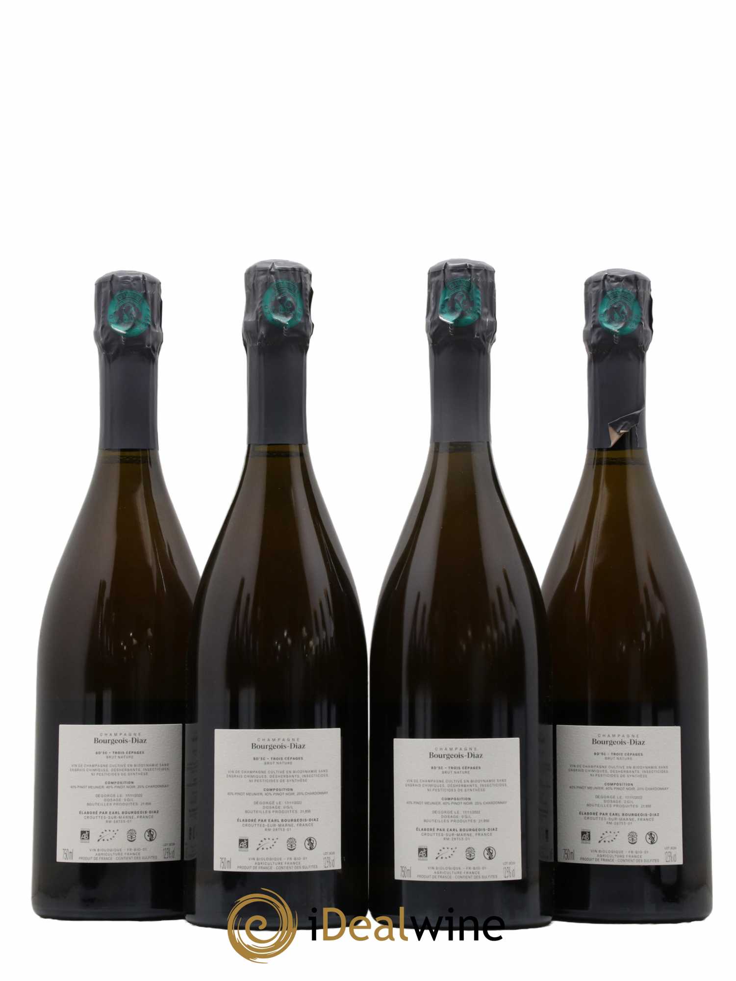 Champagne BD'3C Zéro Dosage Non Millésimé Bourgeois Diaz - Lot de 4 bouteilles - 1