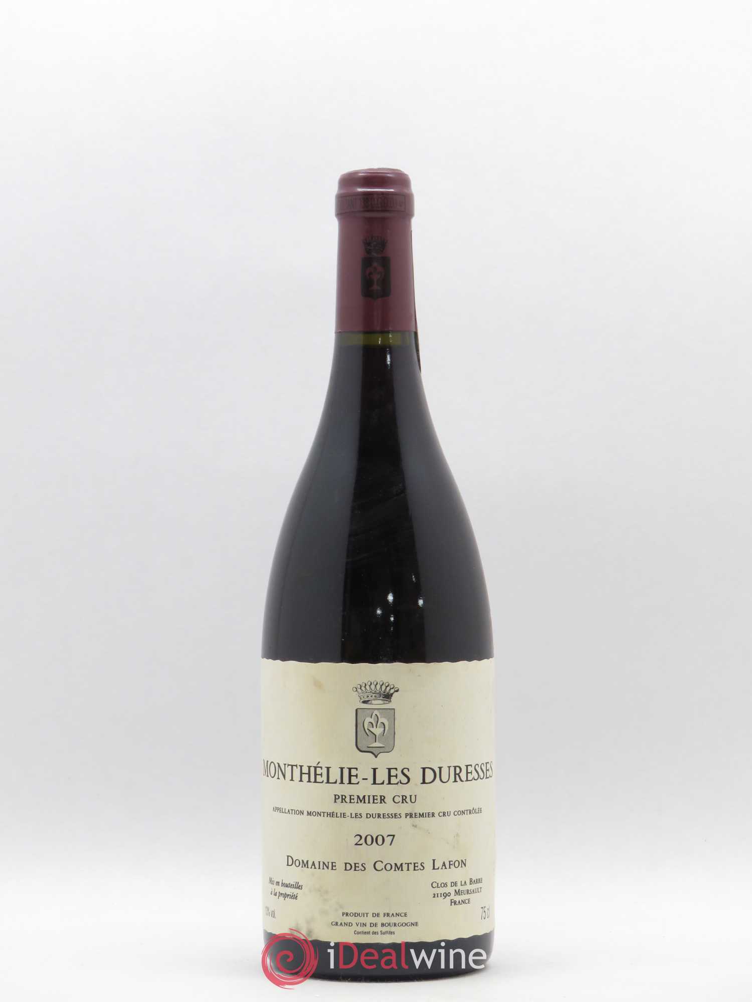 Monthélie 1er Cru Les Duresses Comtes Lafon (Domaine des) 2007 - Lot de 1 bouteille - 0