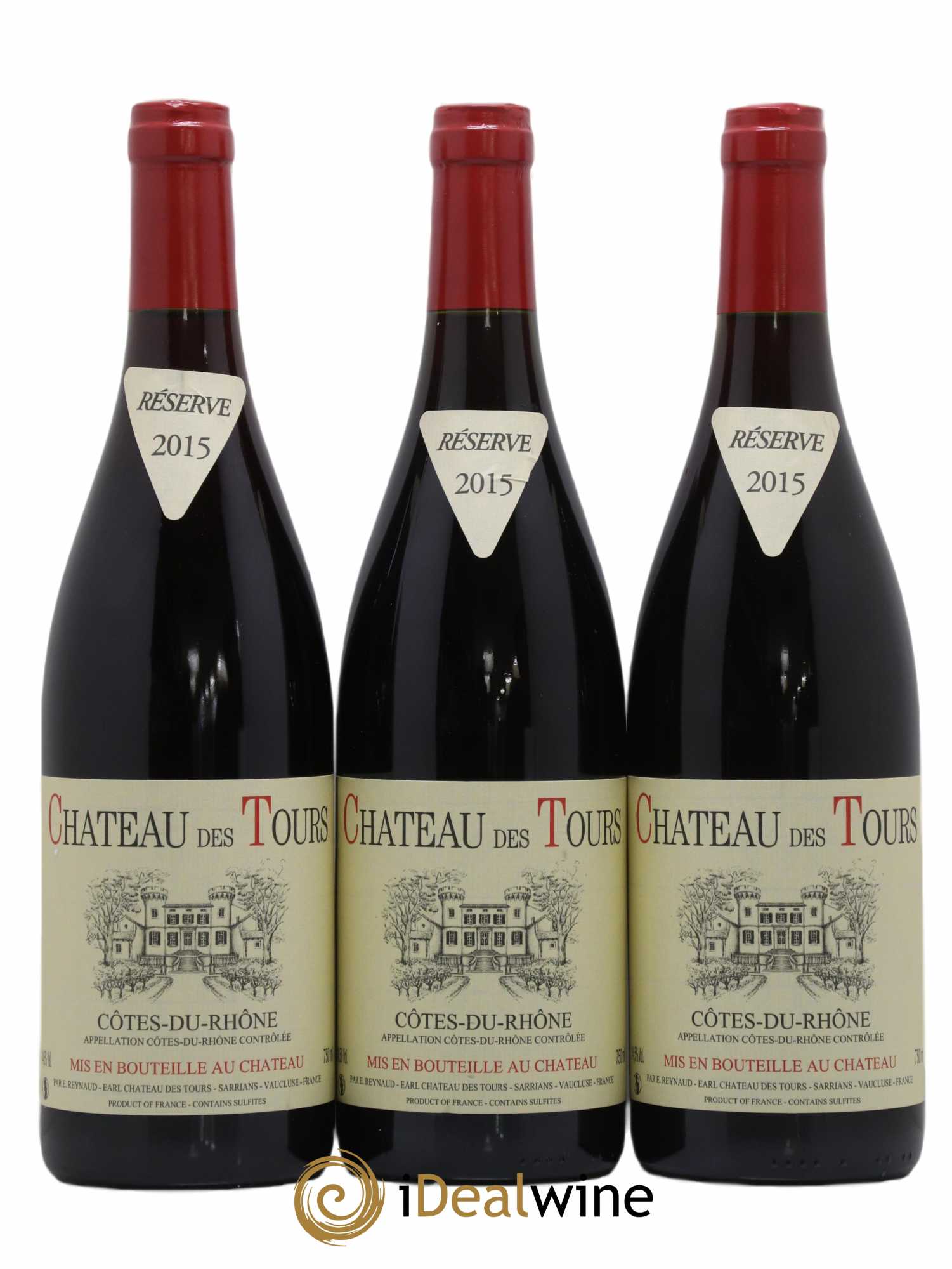 Côtes-du-Rhône Château des Tours Emmanuel Reynaud 2015 - Lot de 3 bouteilles - 0