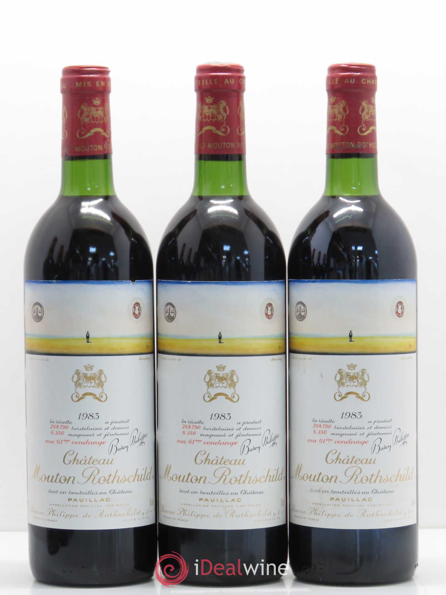 Château Mouton Rothschild 1er Grand Cru Classé 1983 - Lot de 6 bouteilles - 1