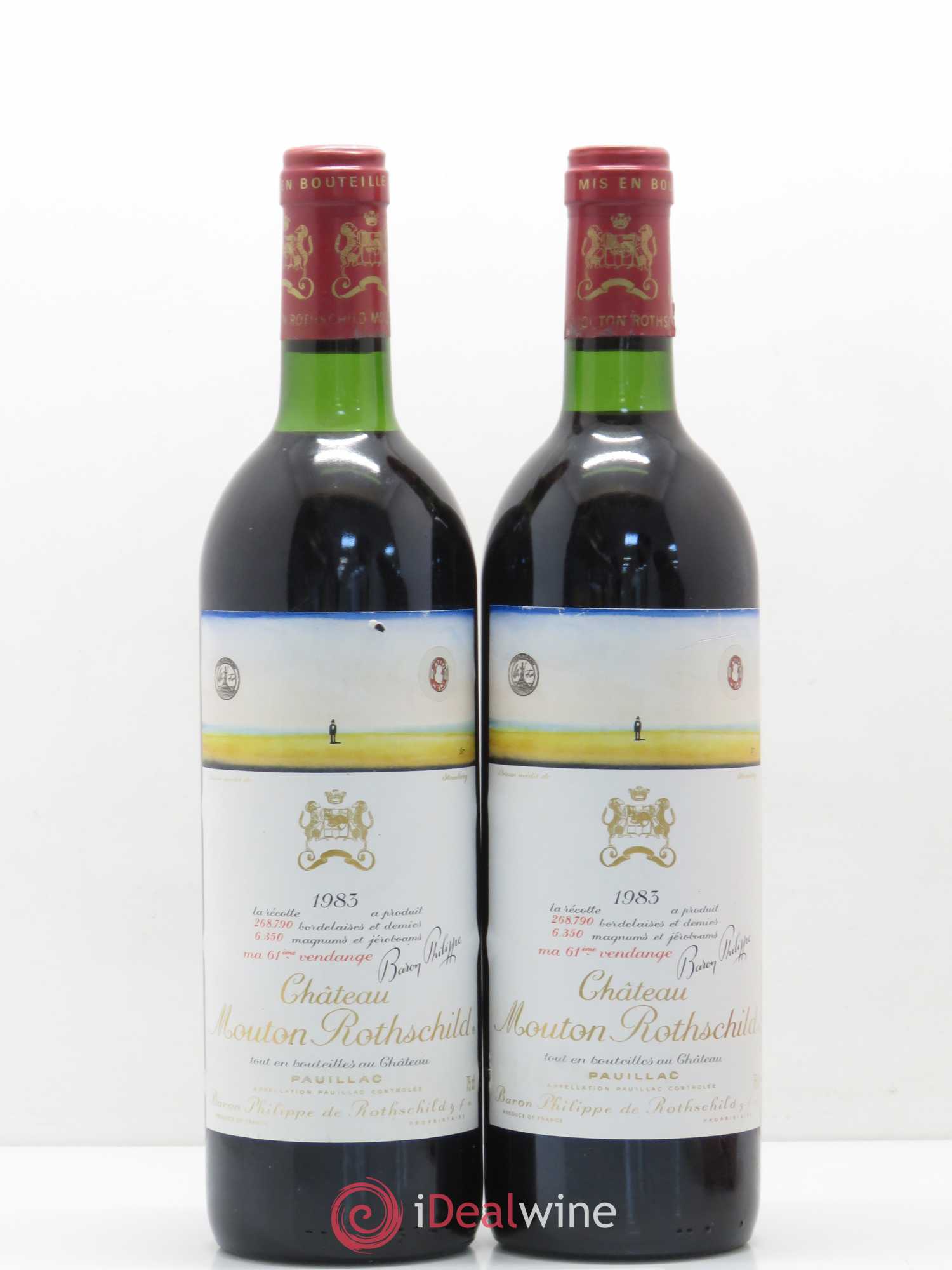 Château Mouton Rothschild 1er Grand Cru Classé 1983 - Lot de 2 bouteilles - 0