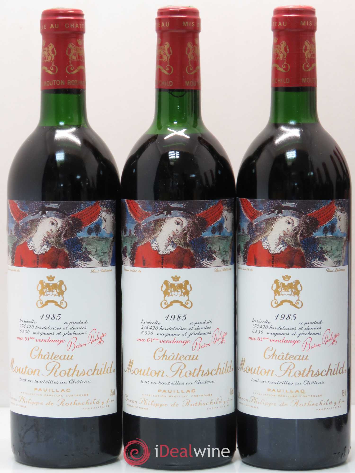 Château Mouton Rothschild 1er Grand Cru Classé 1985 - Lot de 12 bouteilles - 2