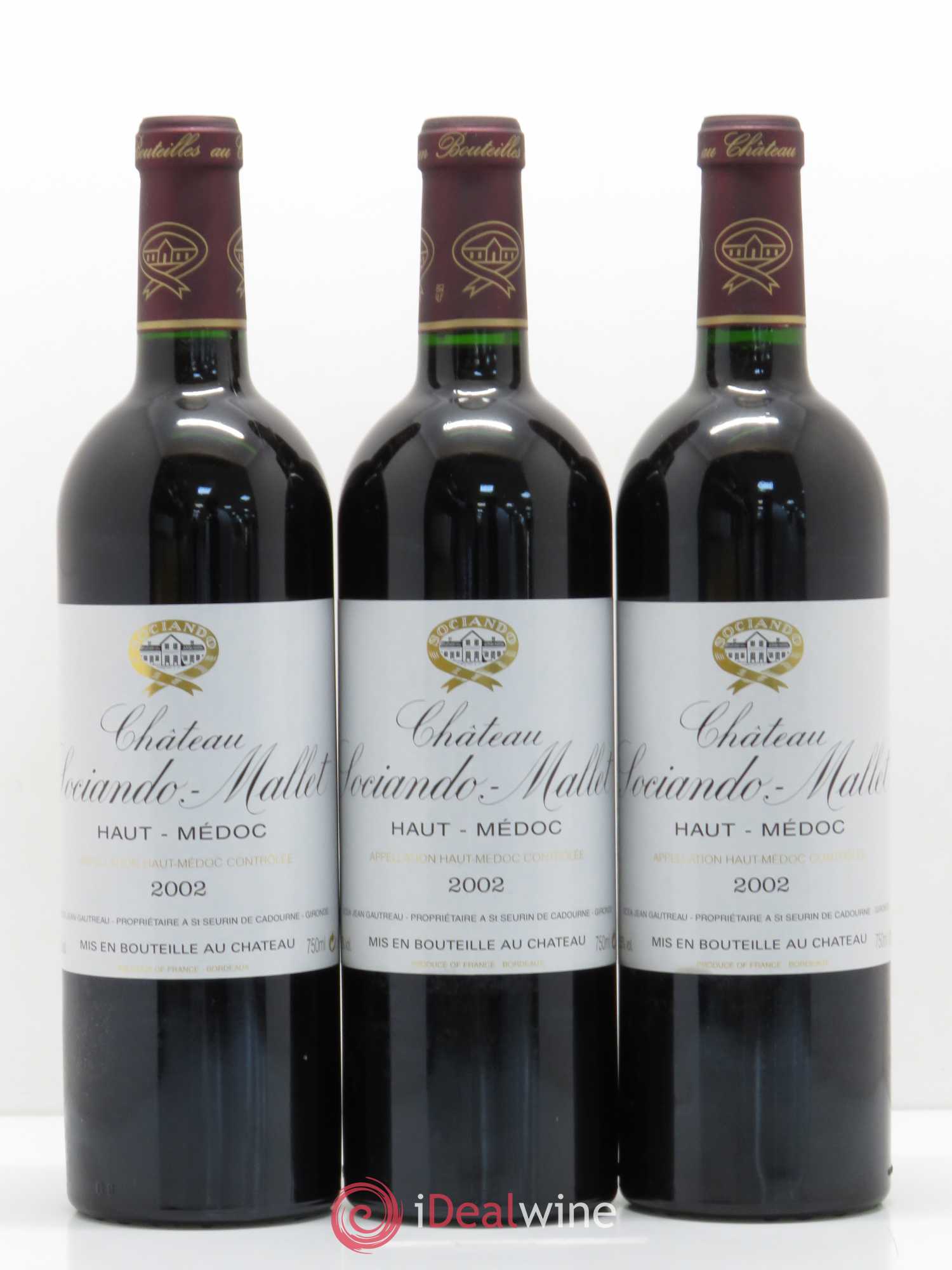 Château Sociando Mallet 2002 - Lot de 12 bouteilles - 1
