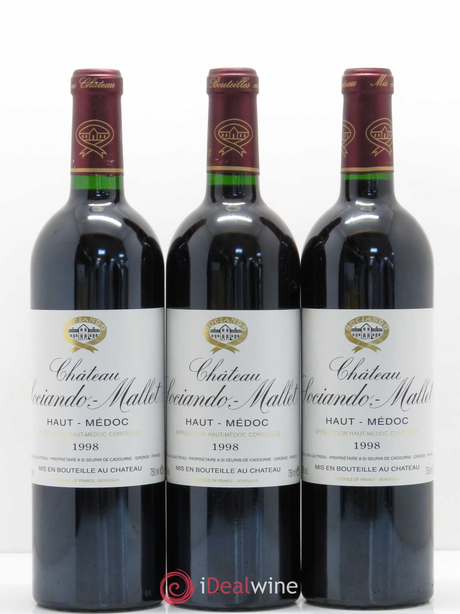 Château Sociando Mallet 1998 - Lot de 12 bouteilles - 2