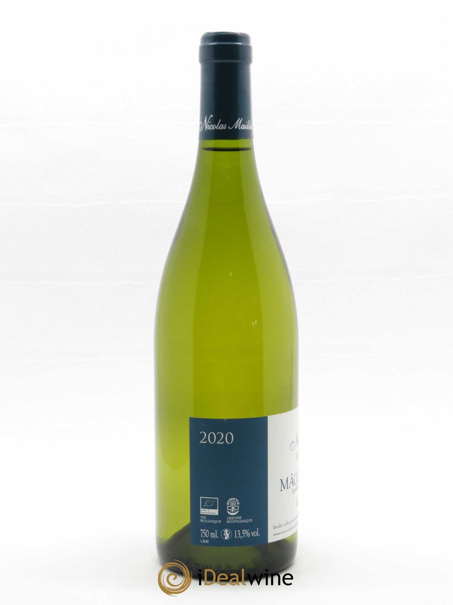 Mâcon-Verzé Le Chemin Blanc Nicolas Maillet 2020 - Lot de 1 bouteille - 1