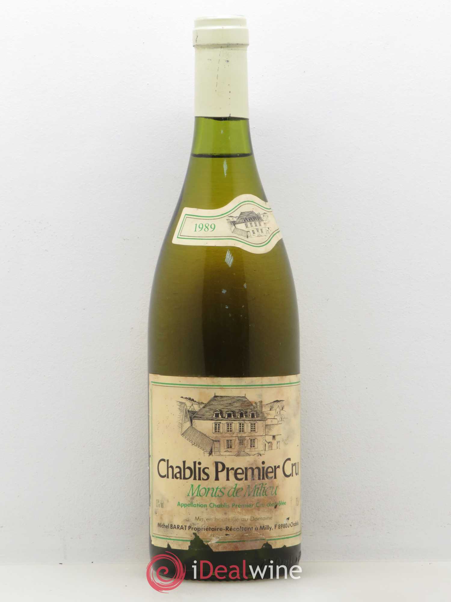 Chablis 1er Cru Mont de Milieu Michel Barat 1989 - Posten von 1 Flasche - 0