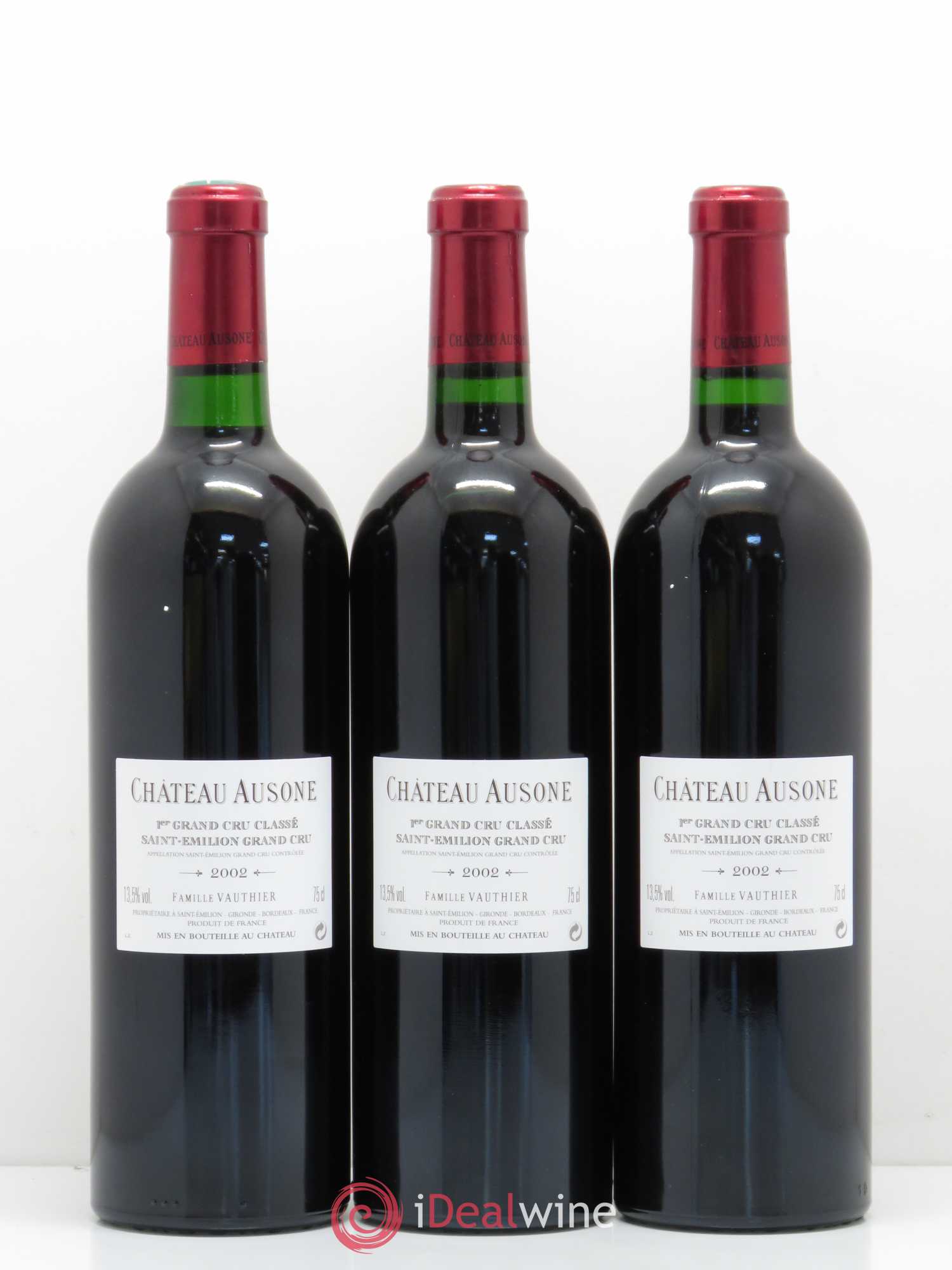 Château Ausone 1er Grand Cru Classé A 2002 - Lot de 3 bouteilles - 1
