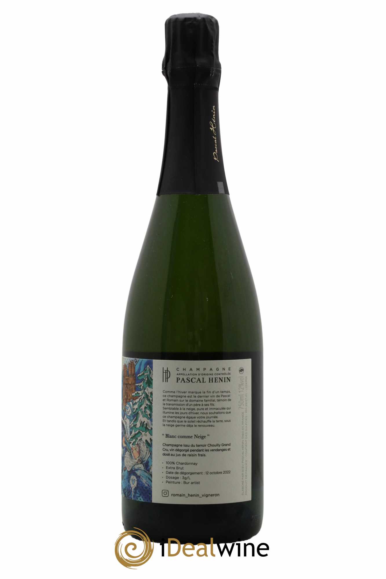 Champagne Blanc Comme Neige Bur Artist Romain Hénin - Lot de 1 bouteille - 1