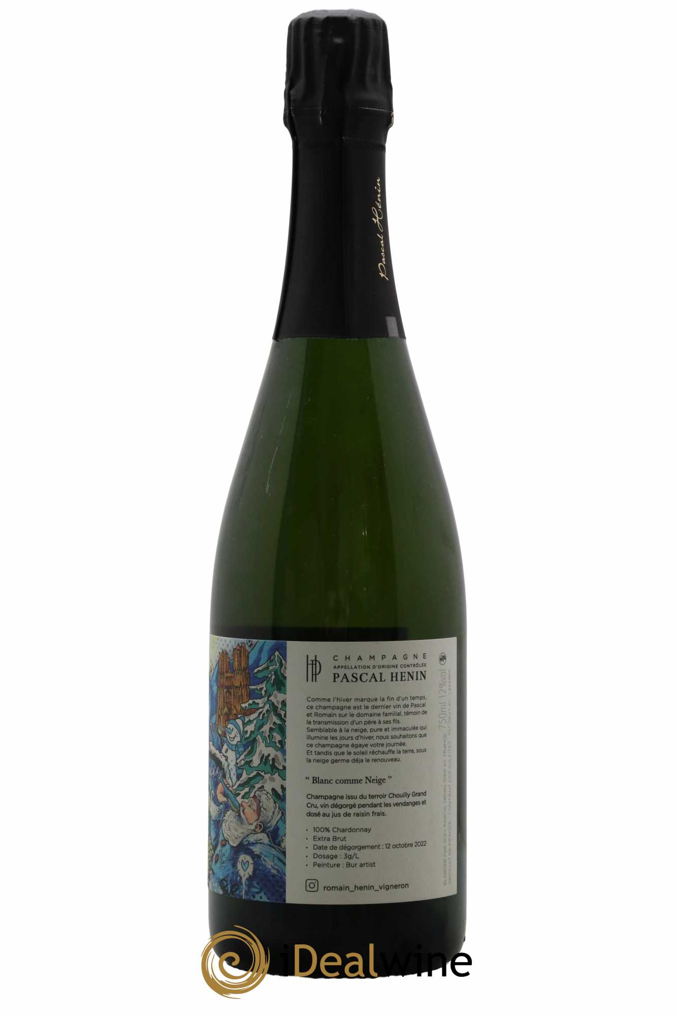 Champagne Blanc Comme Neige Bur Artist Romain Hénin - Lot de 1 bouteille - 1
