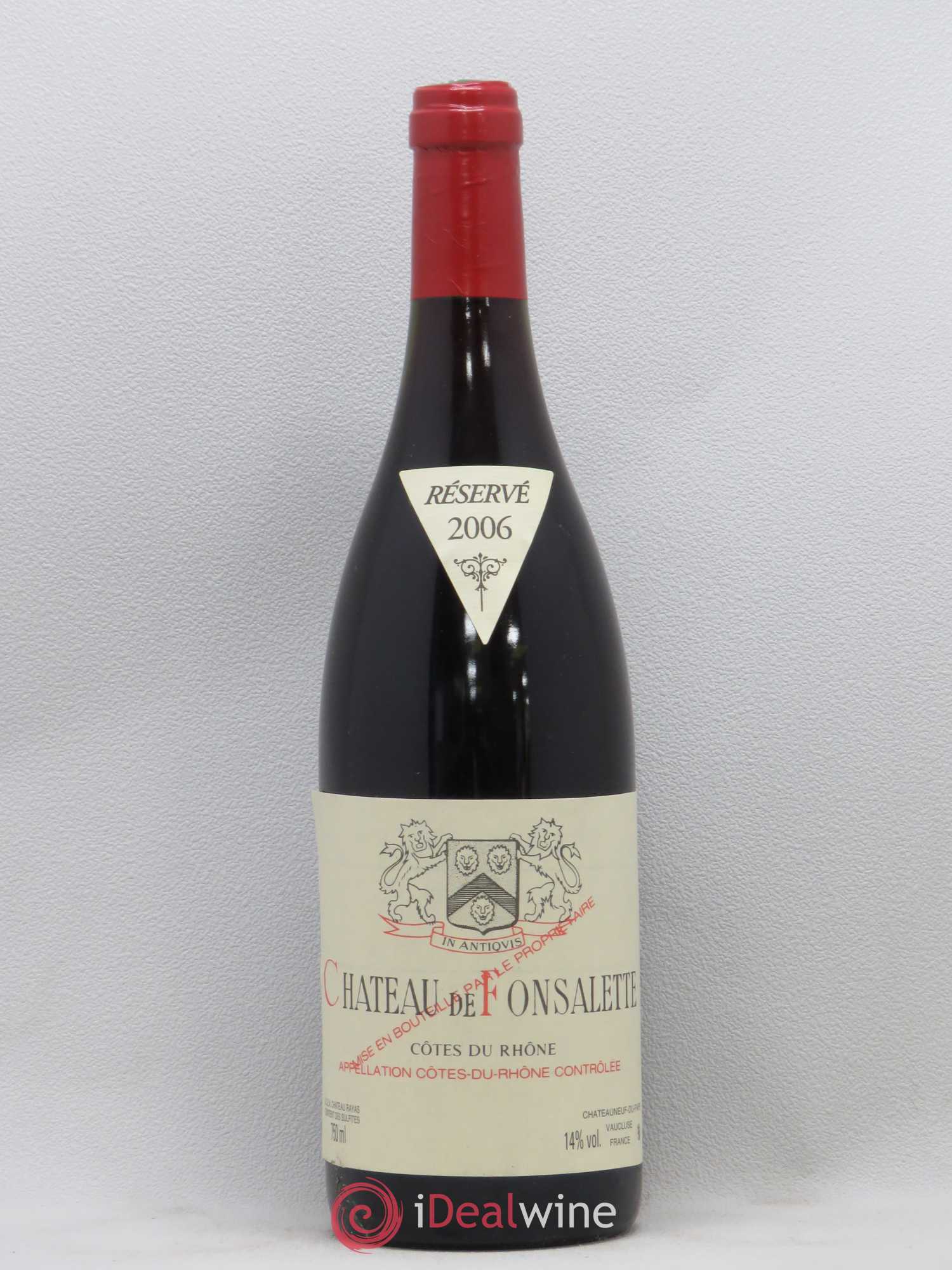 Côtes-du-Rhône Château de Fonsalette Emmanuel Reynaud 2006 - Lot de 1 bouteille - 0