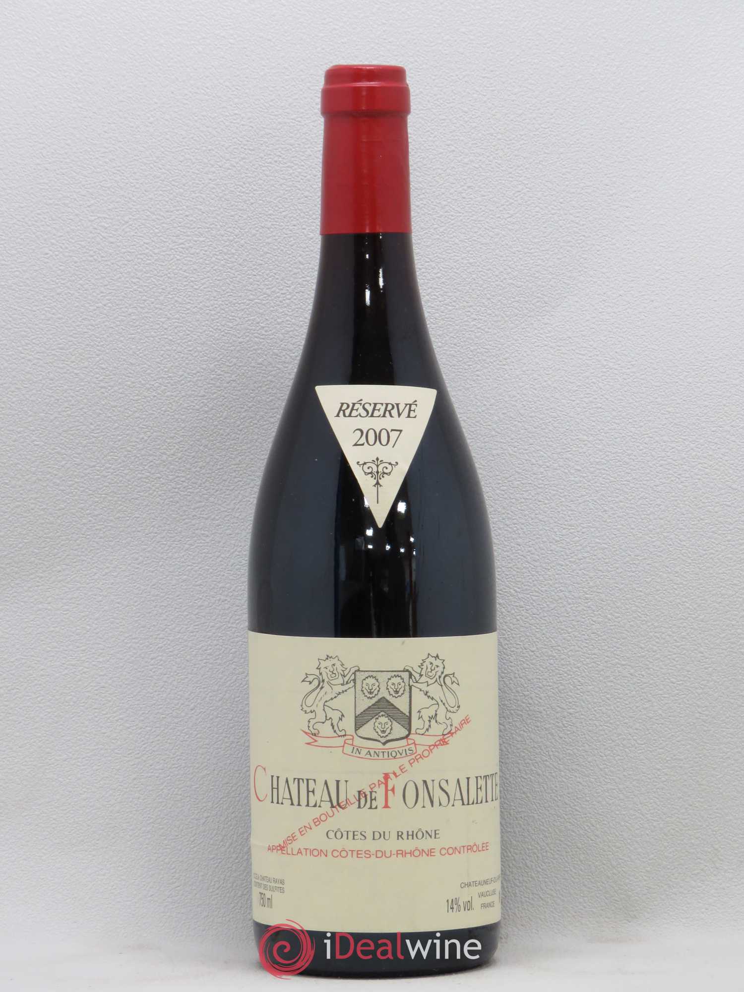 Côtes-du-Rhône Château de Fonsalette Emmanuel Reynaud 2007 - Lot de 1 bouteille - 0