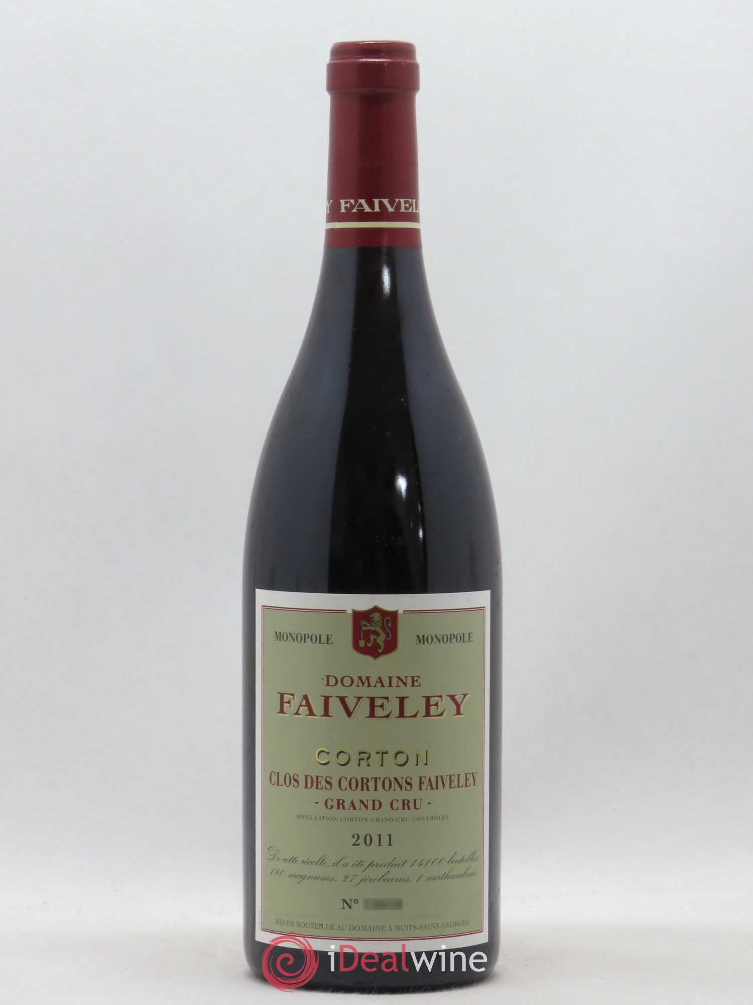 Corton Grand Cru Clos des Cortons Faiveley 2011 - Lot de 1 bouteille - 0