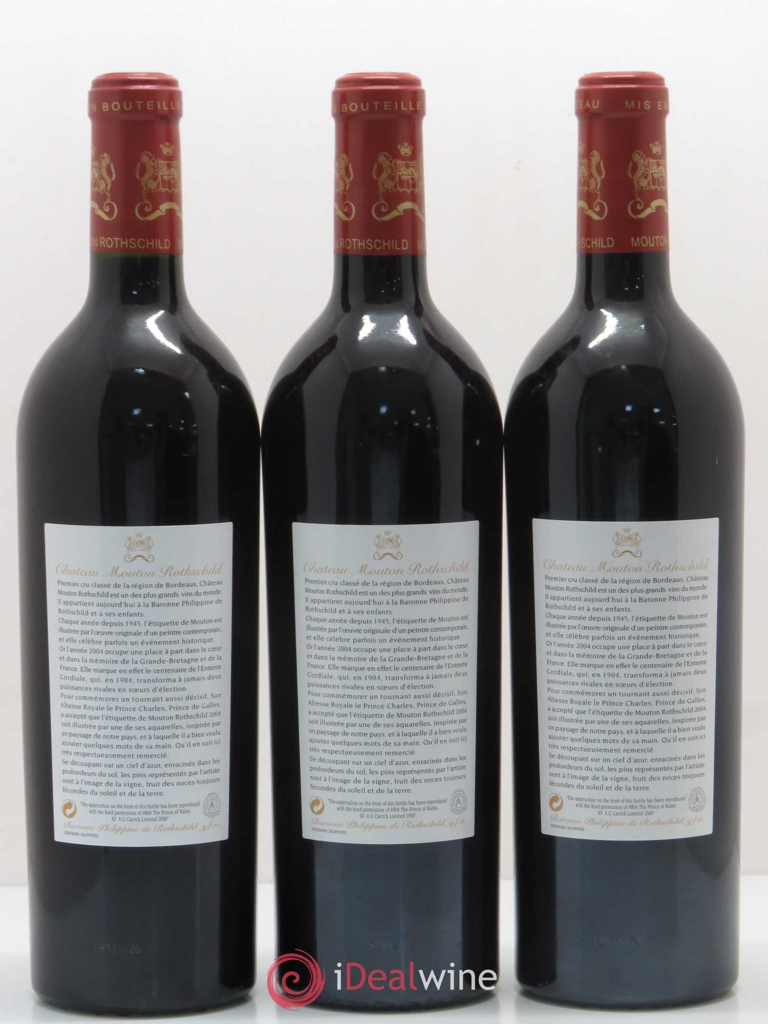 Château Mouton Rothschild 1er Grand Cru Classé 2004 - Lot de 12 bouteilles - 6