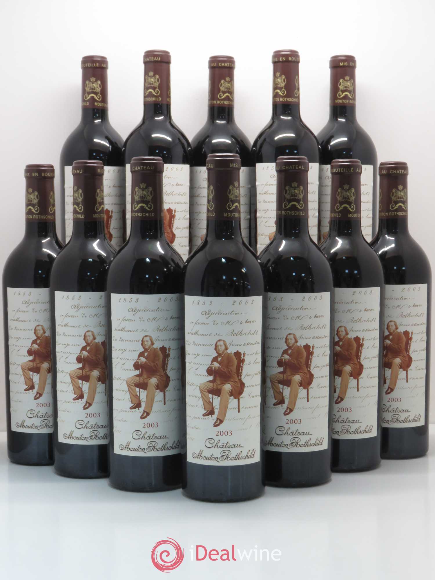 Château Mouton Rothschild 1er Grand Cru Classé 2003 - Lot de 12 bouteilles - 0