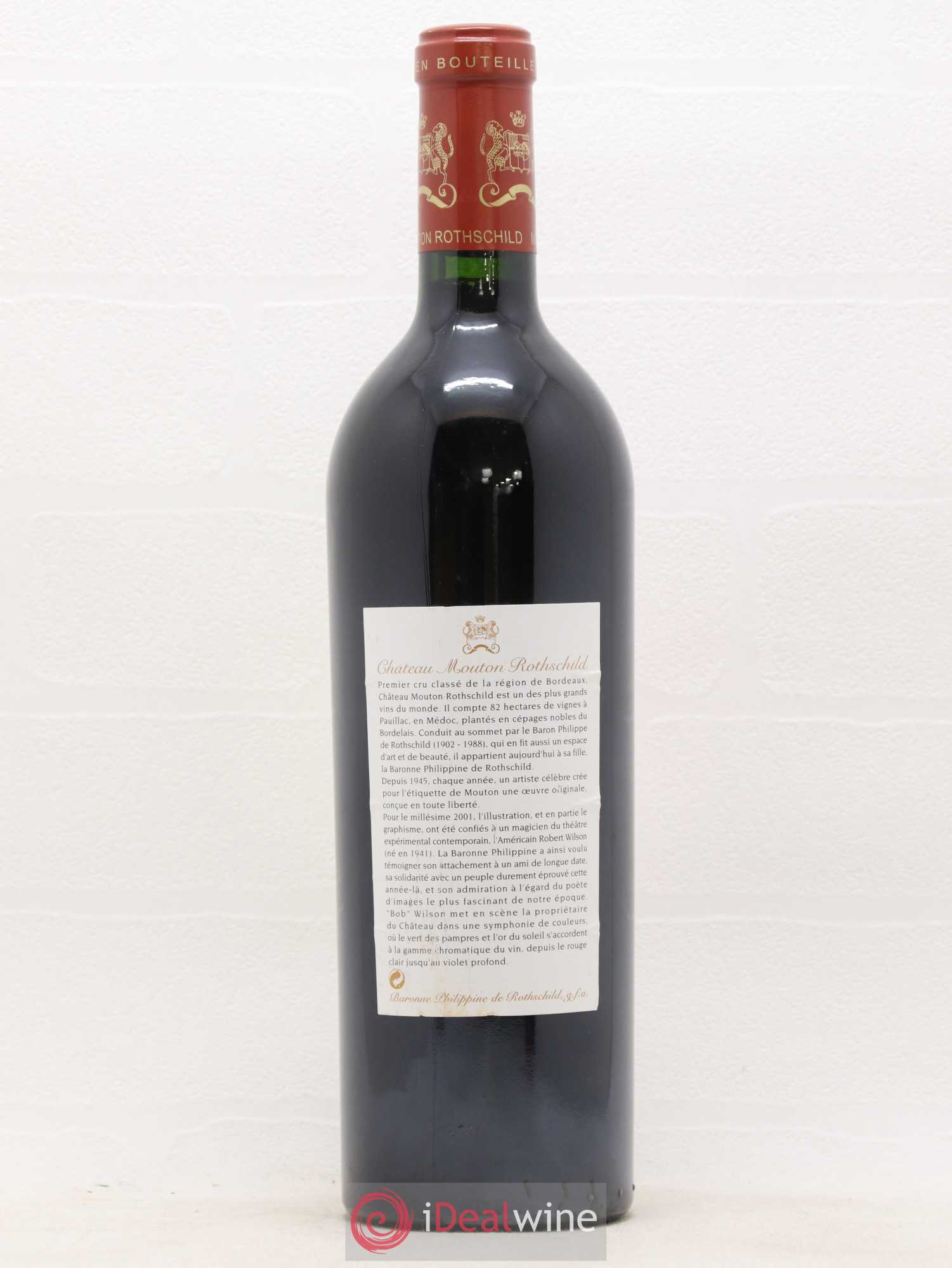 Château Mouton Rothschild 1er Grand Cru Classé 2001 - Lot de 1 bouteille - 1