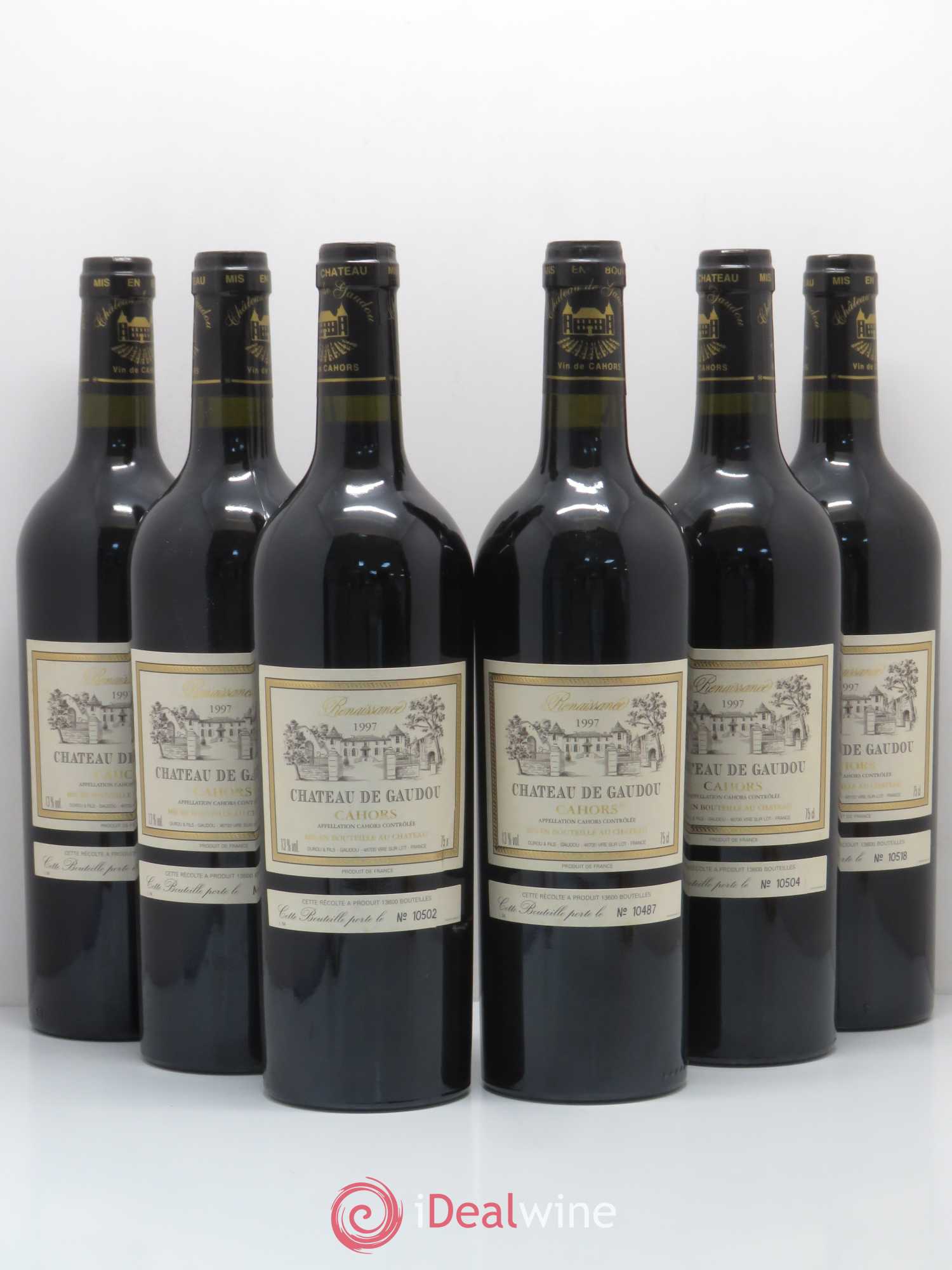 Cahors Château de Gaudou Renaissance 1997 - Lot de 6 bouteilles - 0