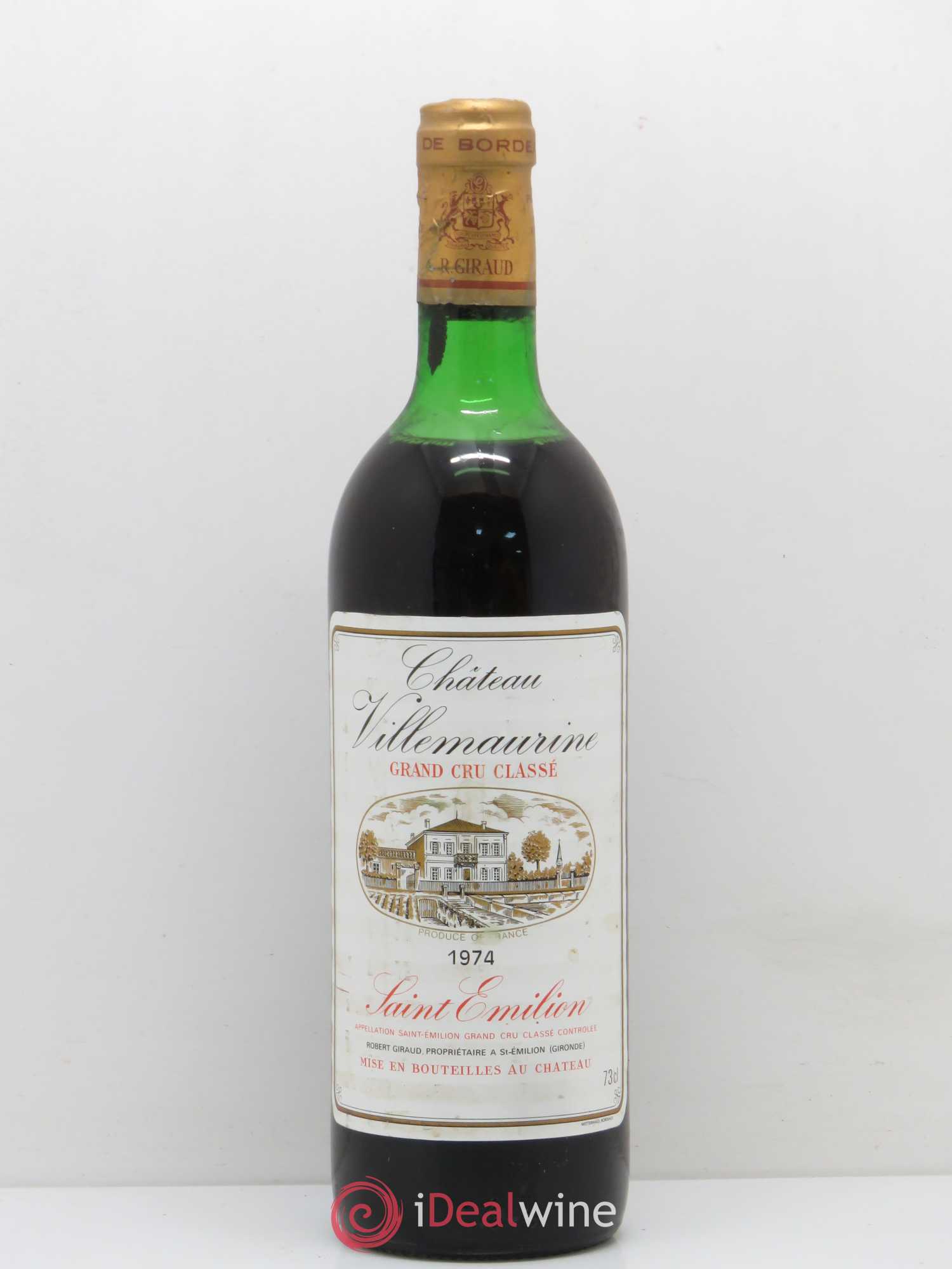 Château Villemaurine Grand Cru Classé 1974 - Lot de 1 bouteille - 0