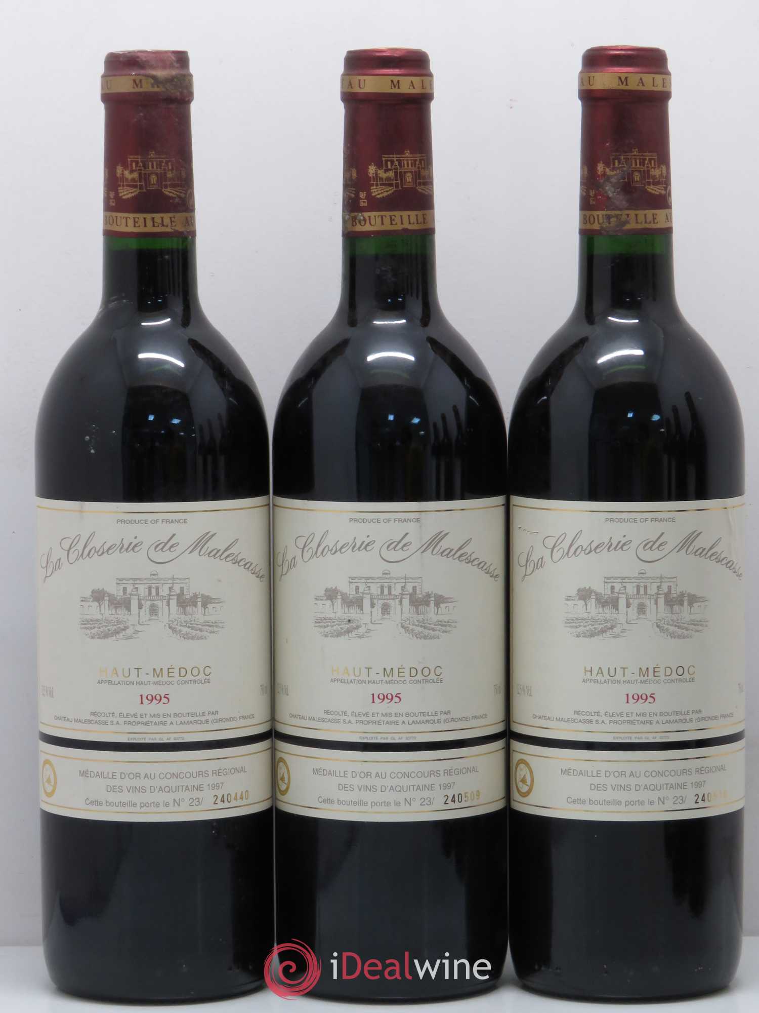 Bordeaux Haut Médoc La Closerie De Malescasse 1995 - Posten von 6 Flaschen - 1