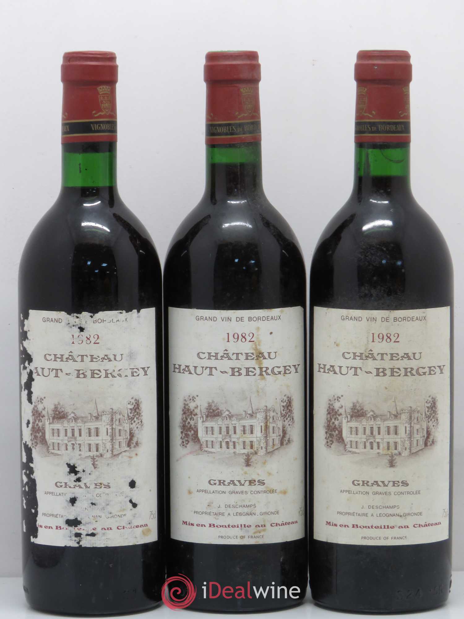 Château Haut-Bergey 1982 - Lot de 3 bouteilles - 0