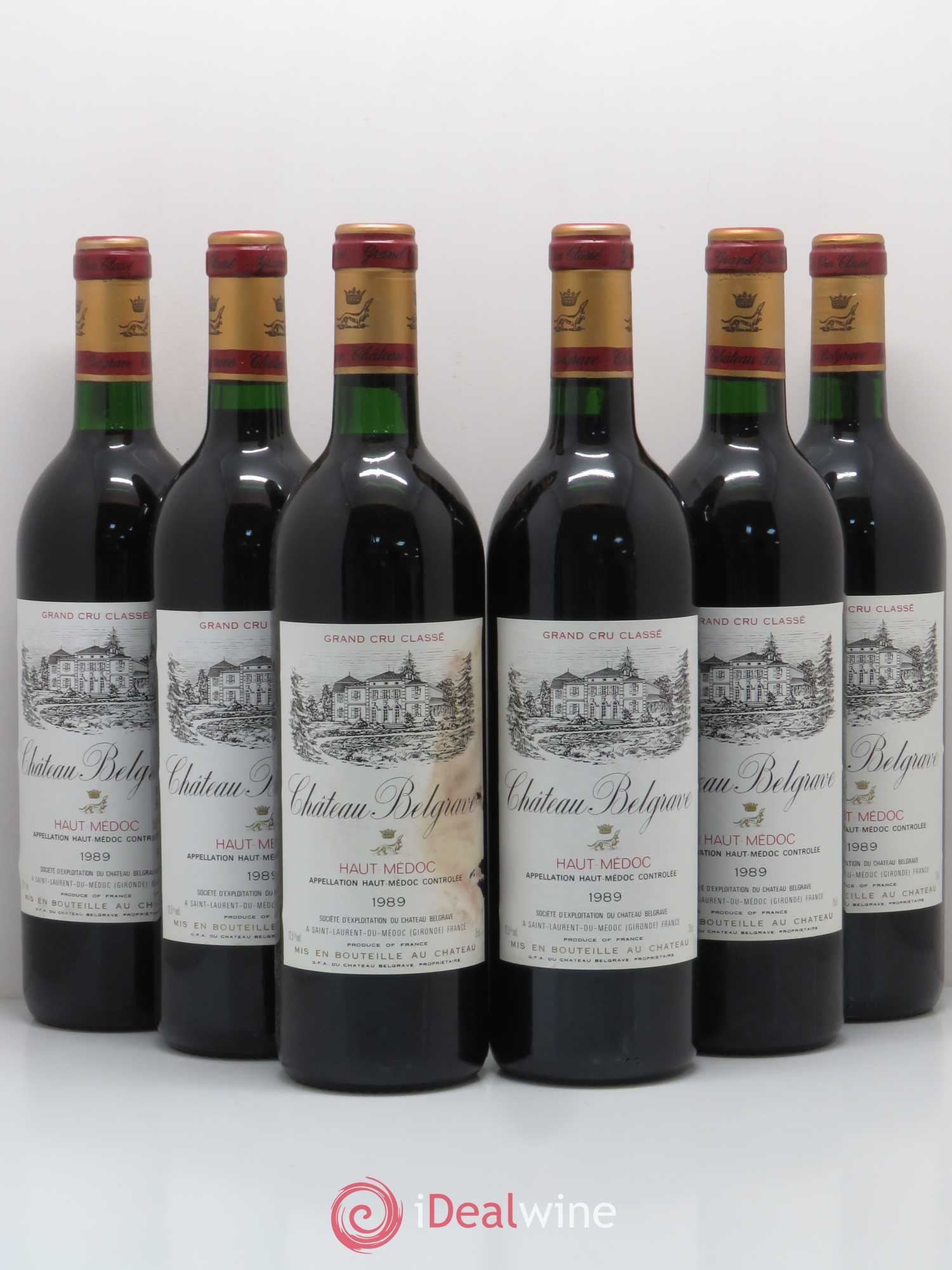 Château Bellegrave Cru Bourgeois 1989 - Lot de 6 bouteilles - 0